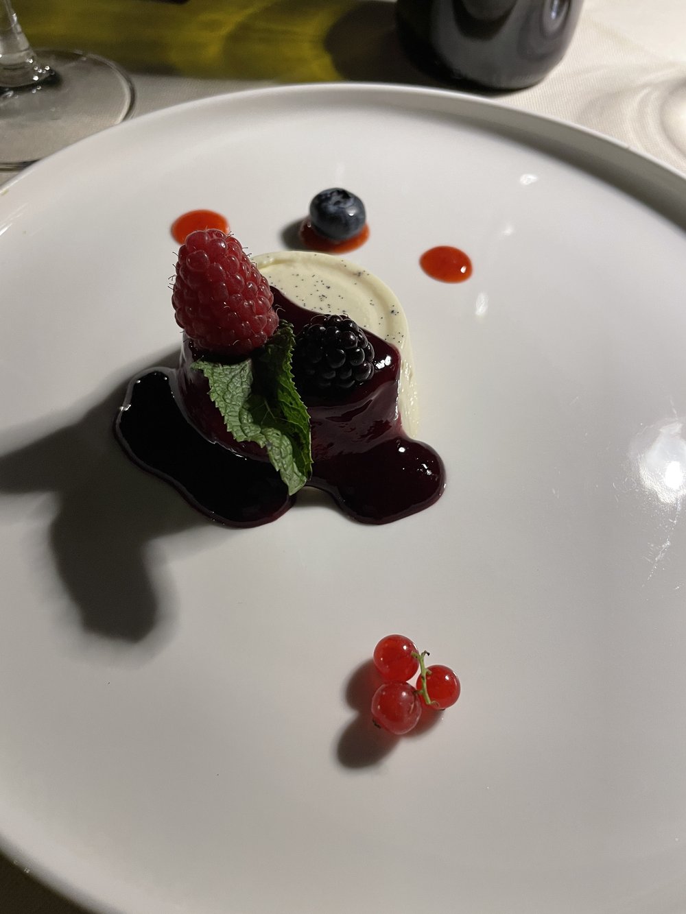 Panna cotta con frutti di bosco