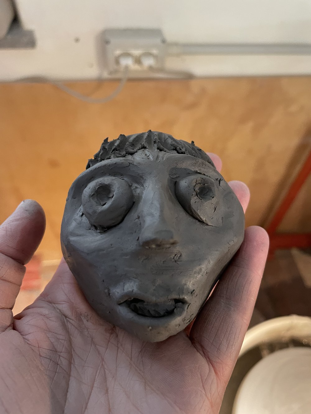 I tried carving up a lump of clay