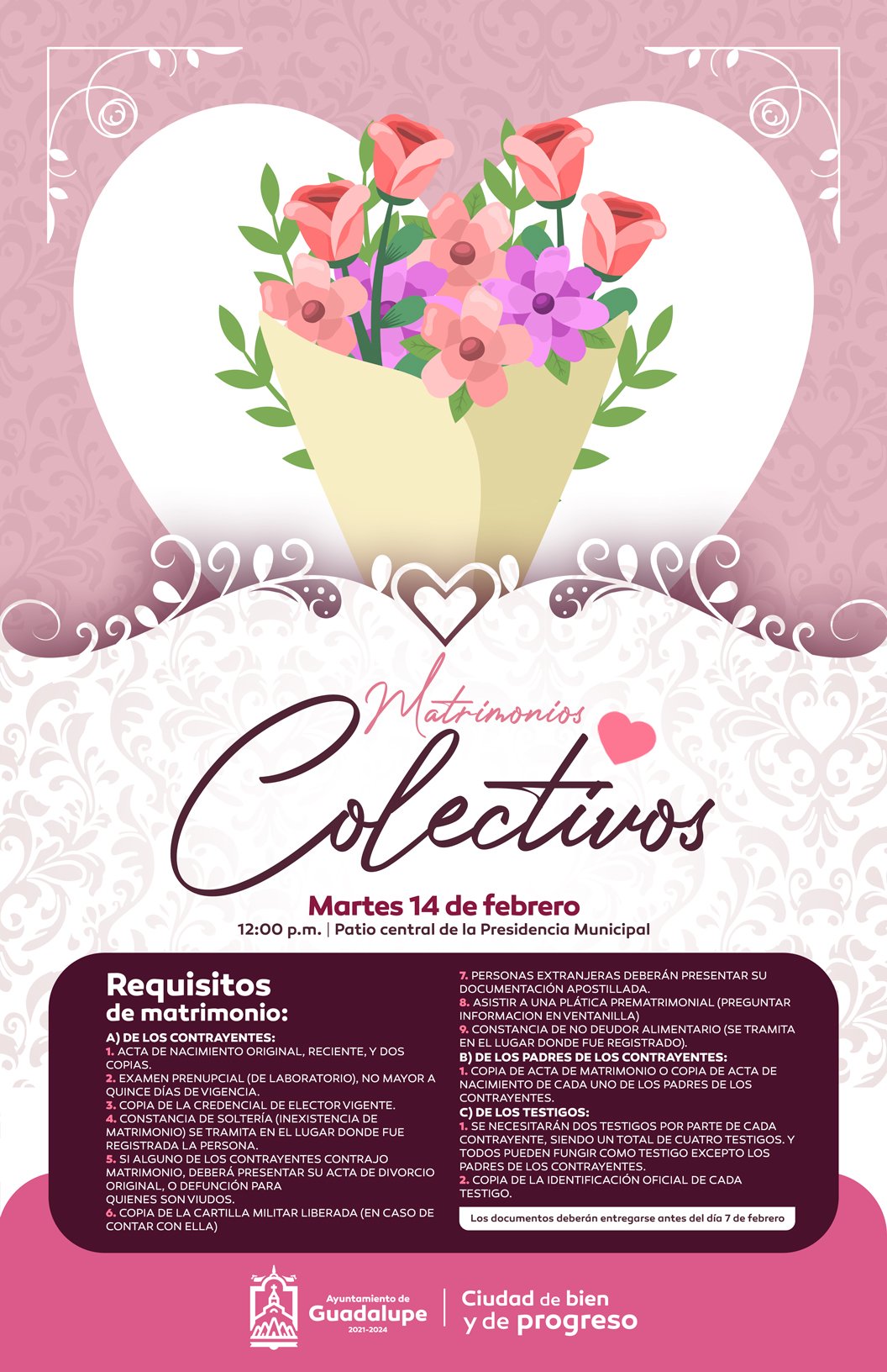 EFECTUARÁN CEREMONIA COLECTIVA DE MATRIMONIOS EN GUADALUPE — Eco Diario