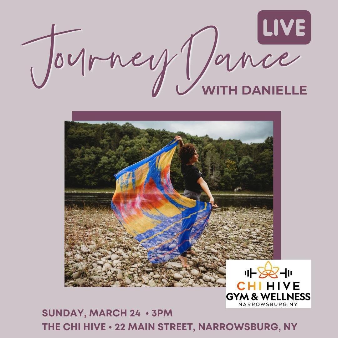 Let's DANCE 🙌 😮 🙌 Join me in #NarrowsburgNY, next Sunday, March 24, 3pm @The_Chi_Hive 💃🪩⁠
⁠⁠
Discover the healing power of JourneyDance&trade; &mdash; a fun and healing somatic movement practice that has the power to change your life 💃💜⁠
⁠
Joy