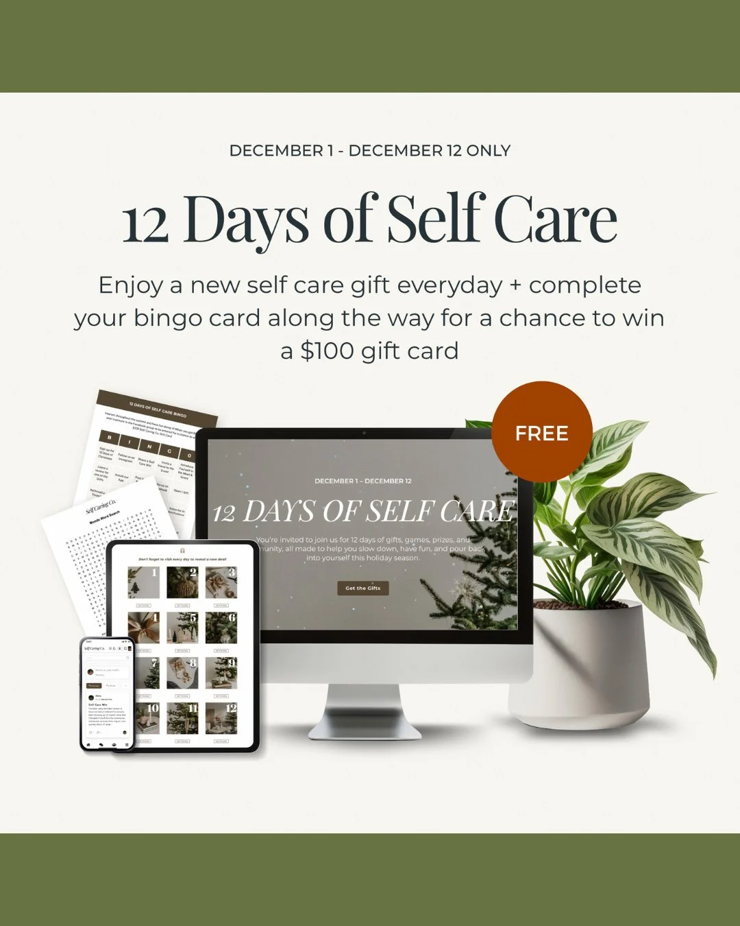 12 Days of Self-Care + Prizes 😍⁠
⁠
@TheSelfCaringCo is hosting 12 Days of Self-Care &mdash; and it's FREE!⁠
⁠
For the next 9 days (it started Monday), you&rsquo;ll open a new &ldquo;door&rdquo; and find surprises.⁠
⁠
You'll find a special gift from 