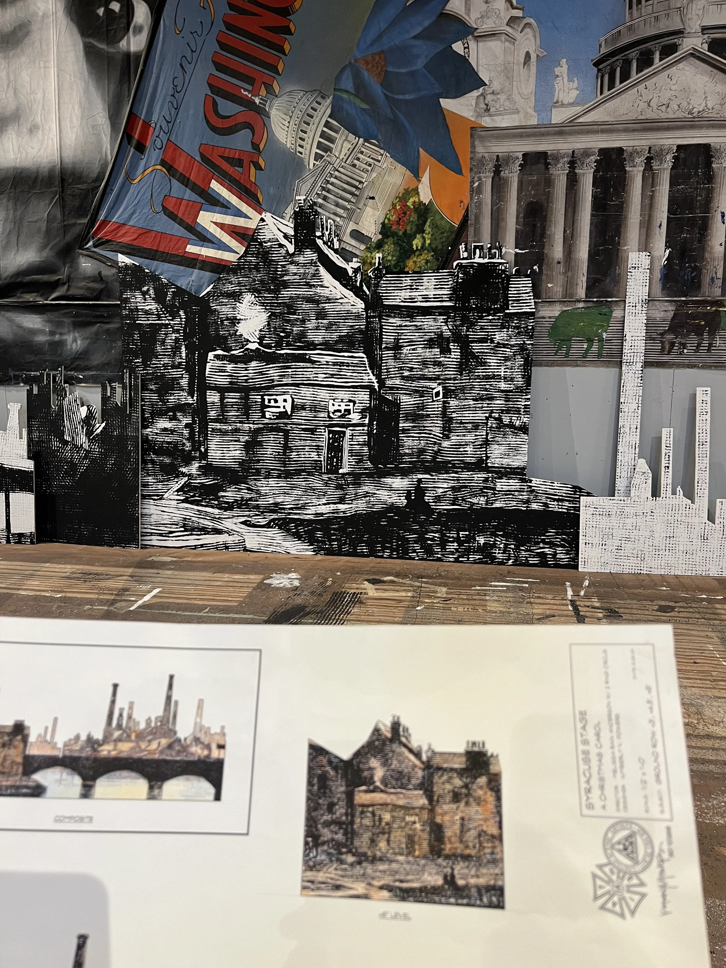 line work for street backdrop - A Christmas Carol