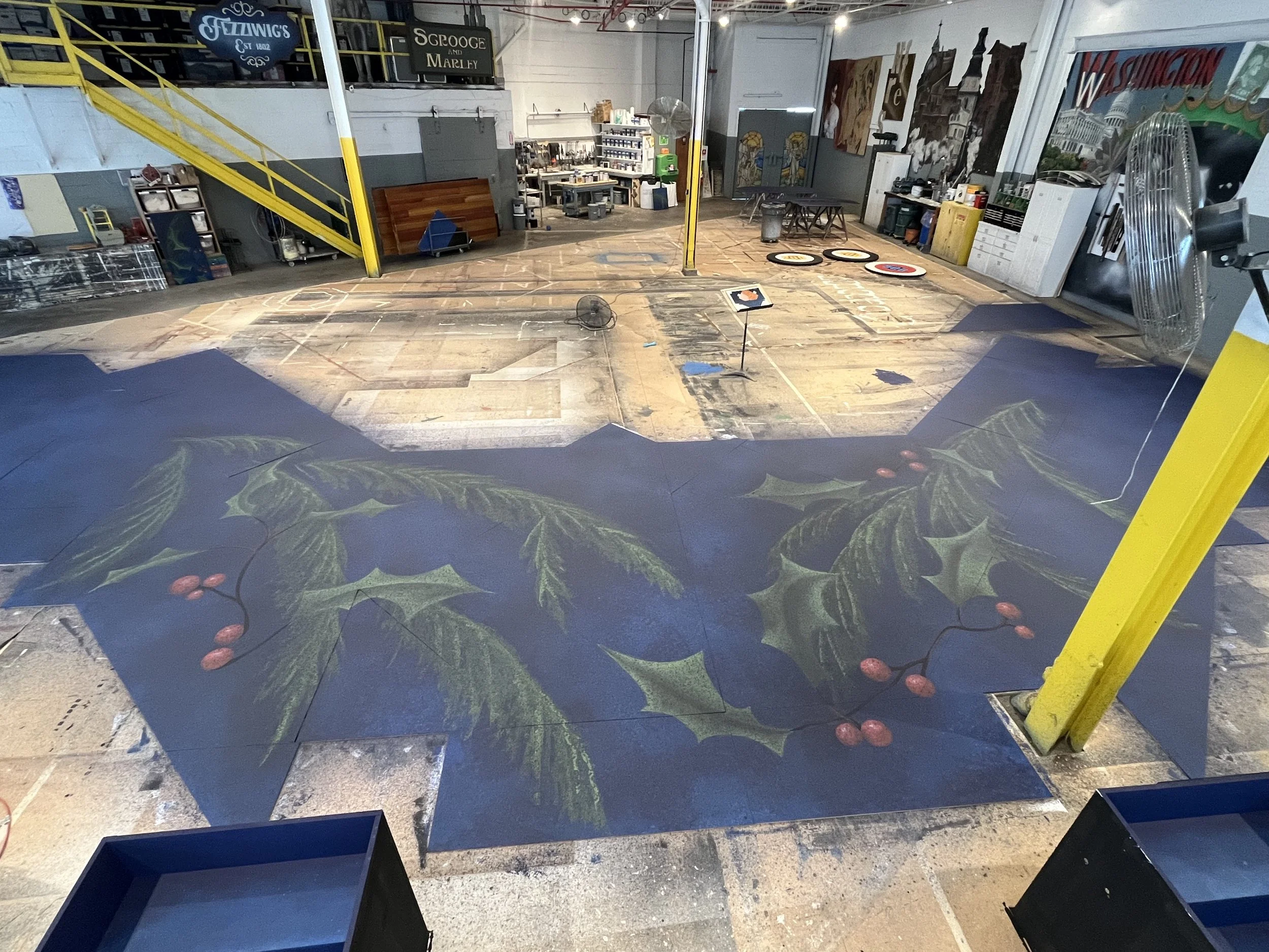 evergreen and holly floor - A Christmas Story