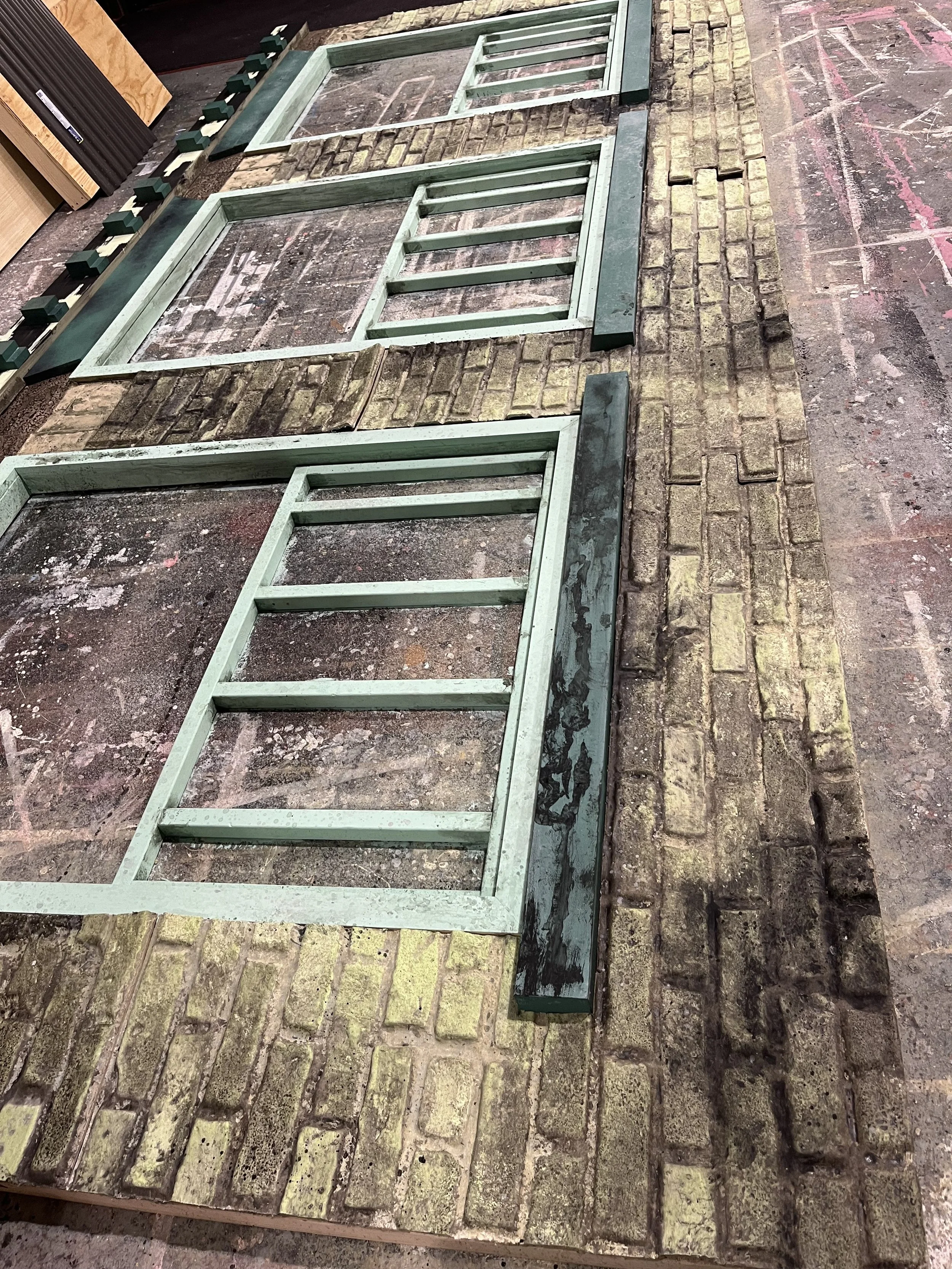 green brick wall distressing - Little Shop of Horrors