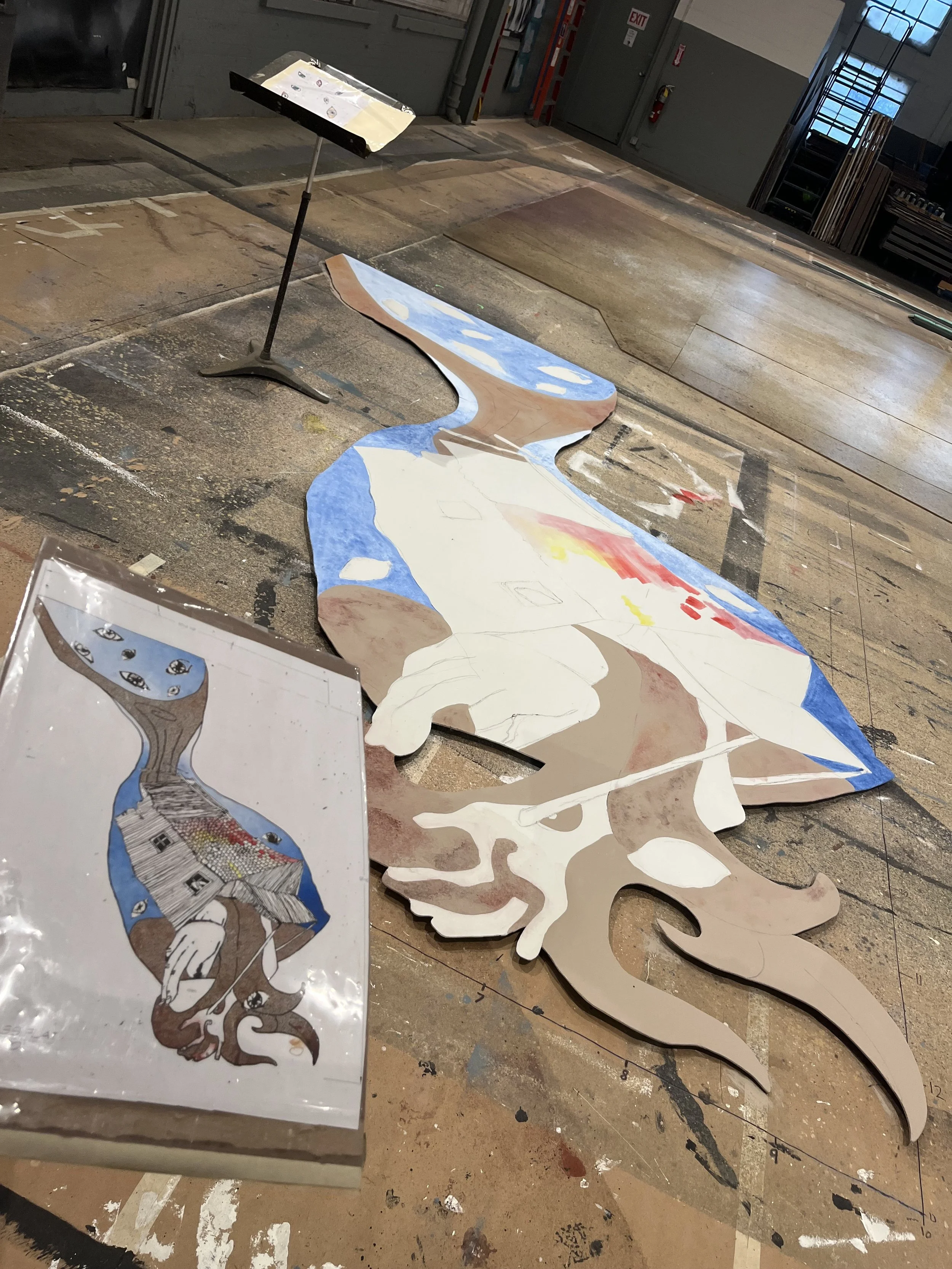 abstract hourglass color work - Antigonick