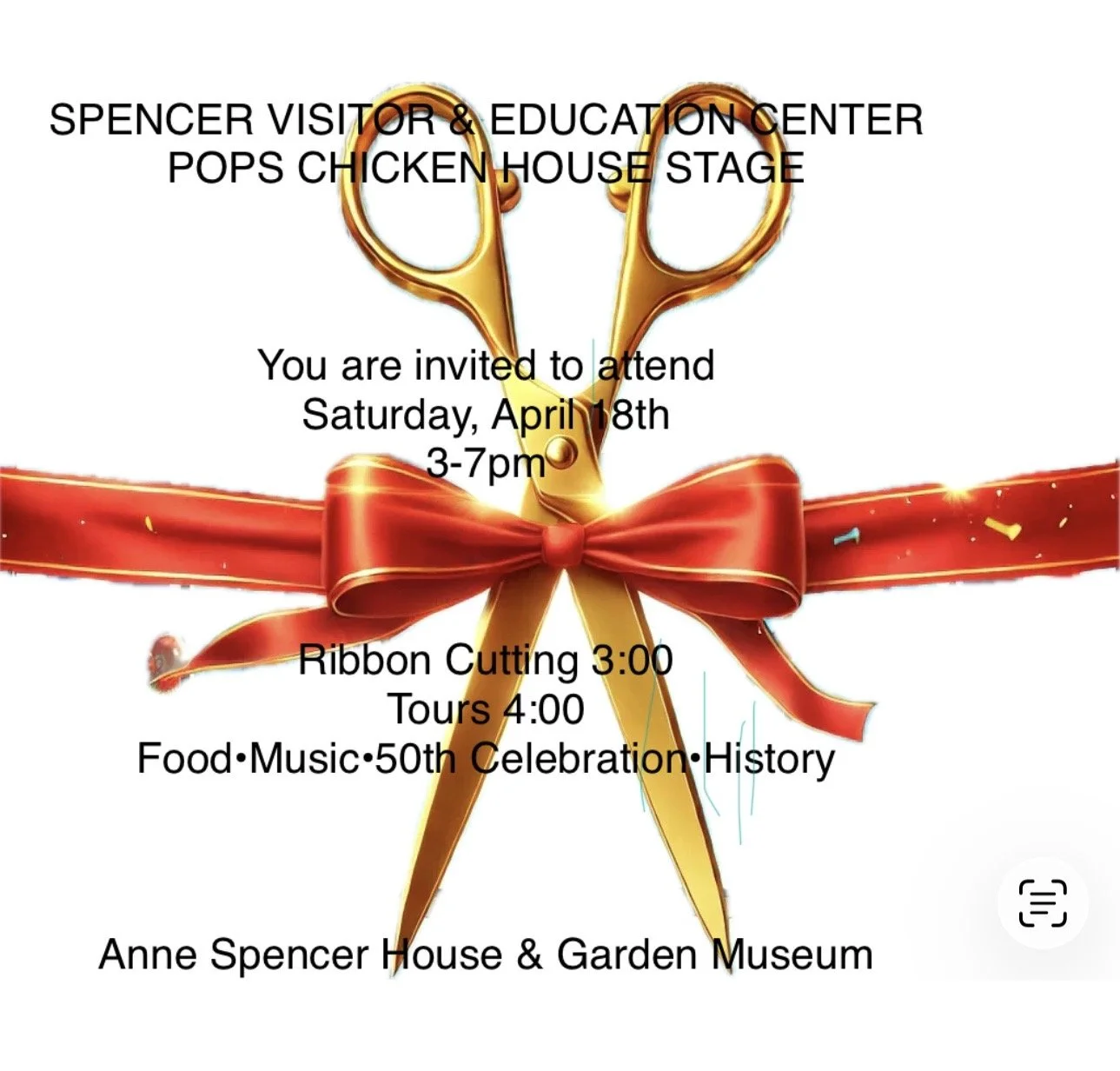 SPENCER VISITOR & EDUCATION CENTER AND POP’S CHICKEN HOUSE STAGE RIBBON CUTTING 