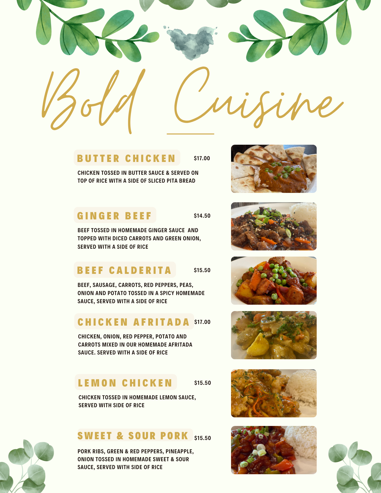 Bold Raven Menu — Bold Raven and M&J Pizza, Chicken & Burger