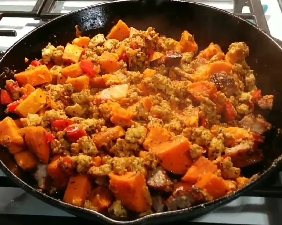Ground Chicken Sweet Potato Skillet