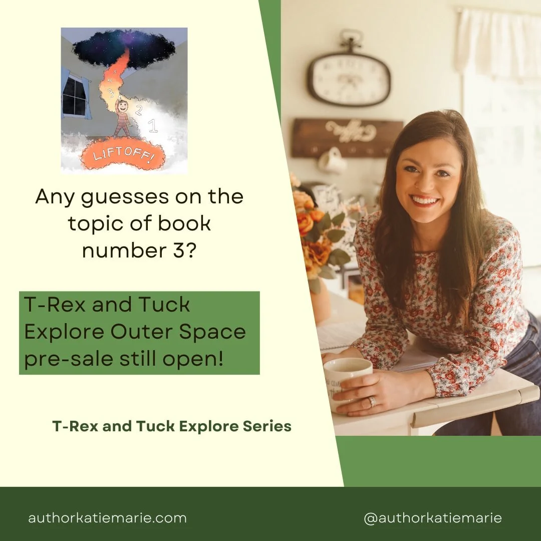 🧐Any guesses for the next T-Rex and Tuck book topic?

Don't forget pre-sale is still going on for T-Rex and Tuck Explore Outer Space

order from the link in my bio or copy link below.
www.authorkatiemarie.com/store

#selfpublished #goals #book2 #bes