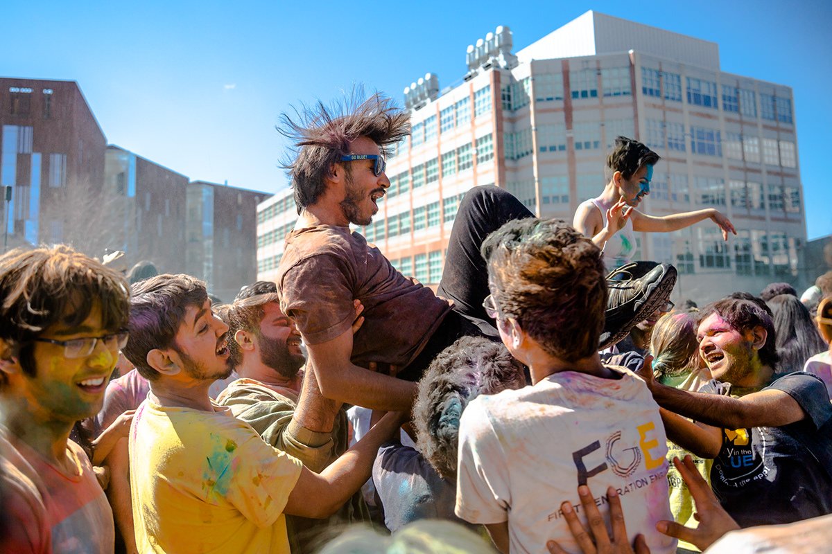  University of Michigan students celebrate Holi on Palmer Field March 20, 2022.  