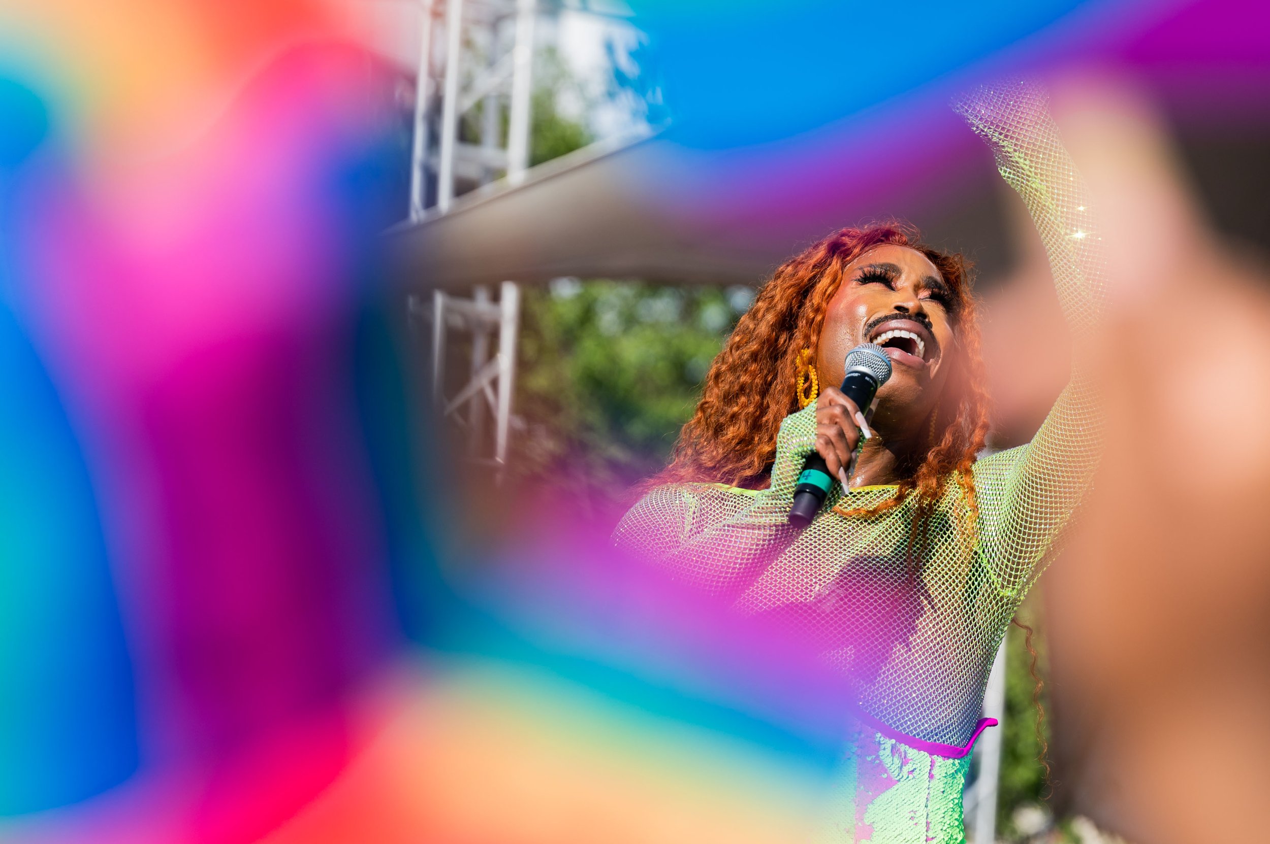  Drag queen and reality television personality Mo Heart performs on the mainstage at Hampton Roads PrideFest at Town Point Park in Norfolk, Va. on Saturday, June 24, 2023. Mo Heart has been featured as a contestant on RuPaul's Drag Race. (Tess Crowle