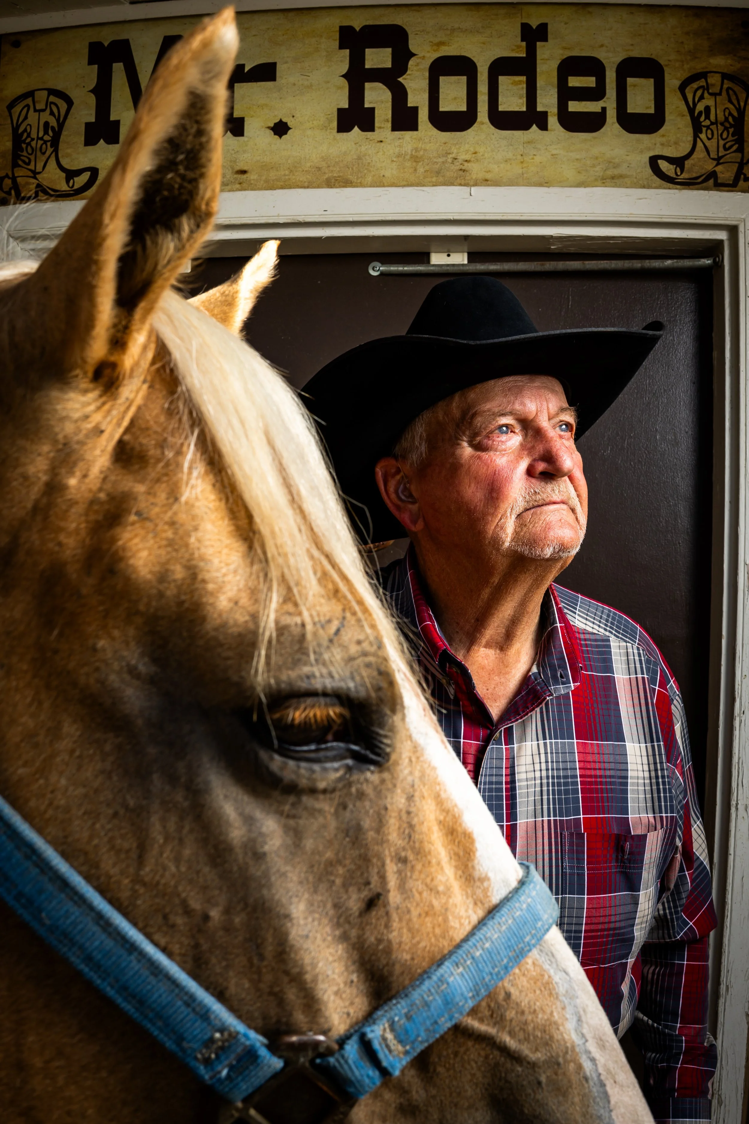 Utah County Fair Rodeo Director Steven Money poses with his horse Cadillac at his home in Spanish Fork on Monday, July 28, 2025, before the upcoming Utah County Fair. 