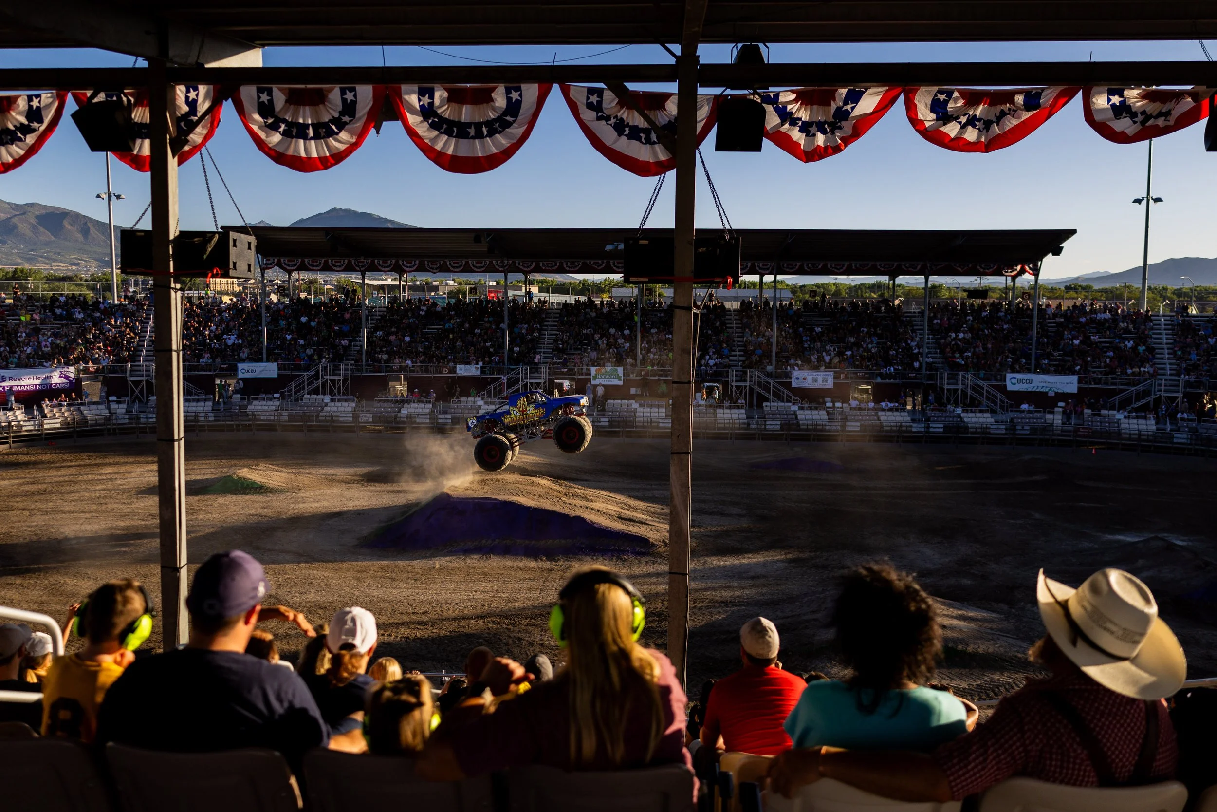  People watch the Monster Truck show at the Utah County Fair in Spanish Fork on Friday, August 1, 2025. 