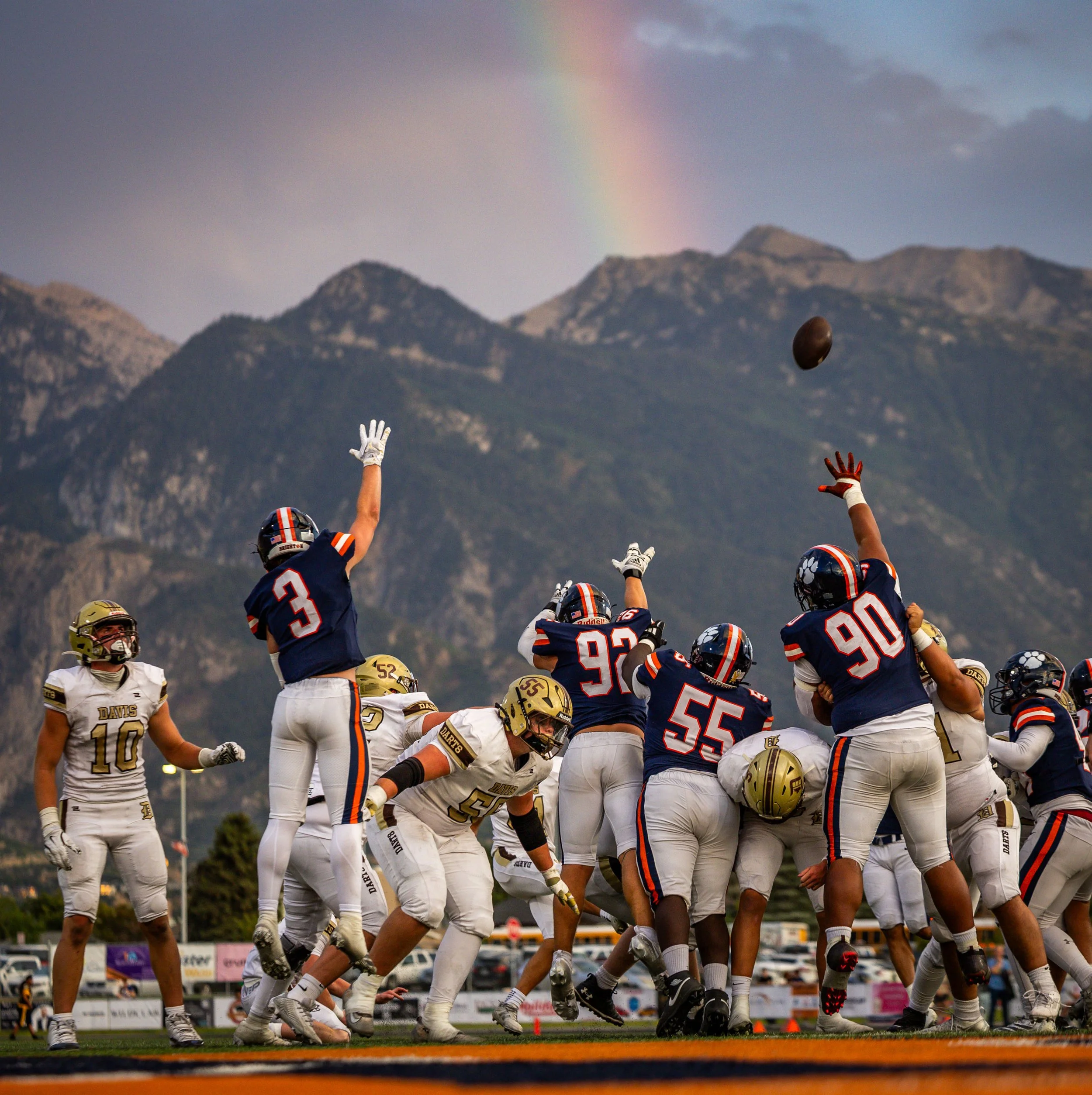  The Davis Darts compete against the Brighton Bengals in a football game at Cottonwood Heights on Thursday, Aug. 14, 2025. 