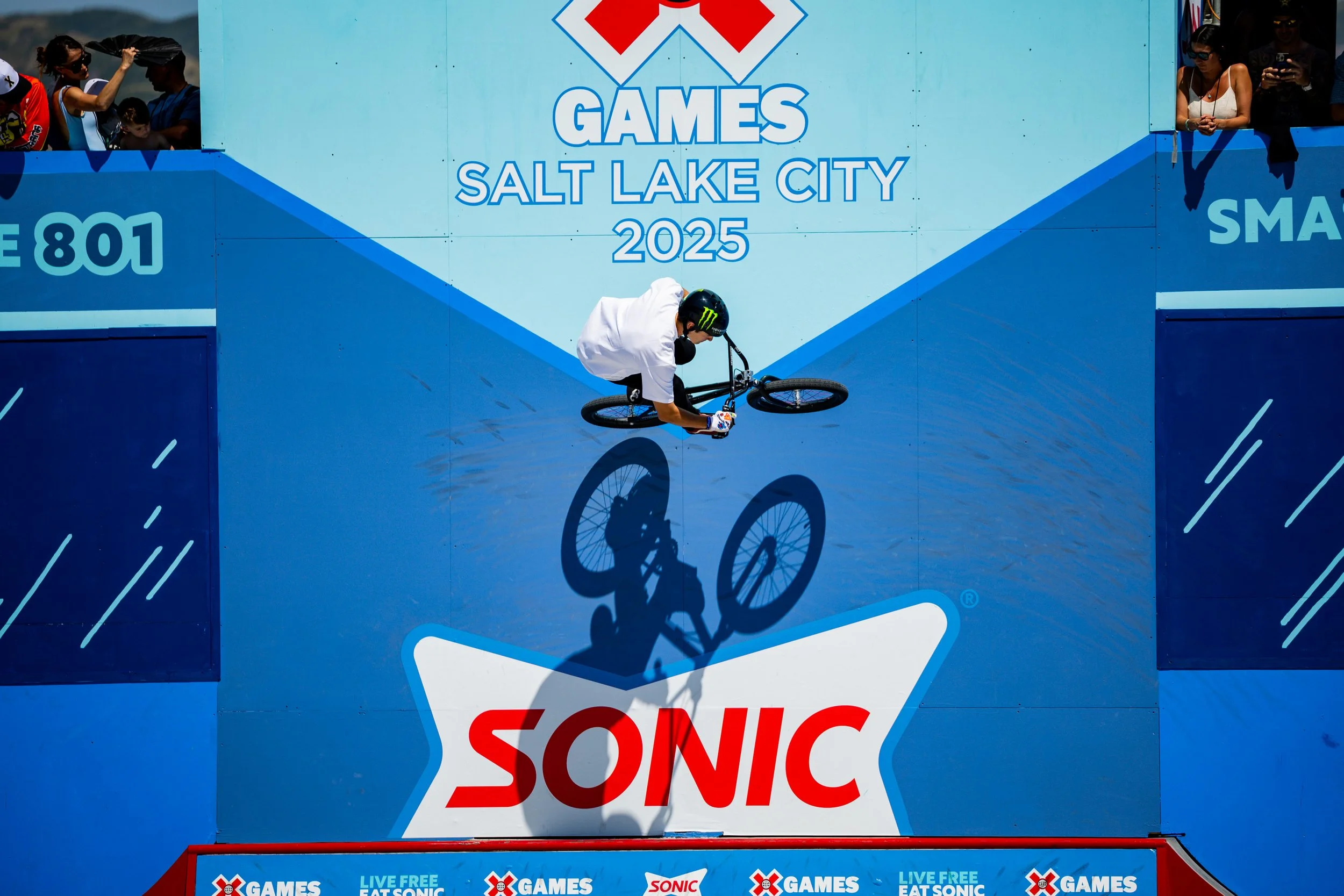  Bryce Tryon competes in the Sonic BMX Dave Mirra Park Best Trick at the X Games Salt Lake City 2025 at the Utah State Fairpark in Salt Lake City on Sunday, June 29, 2025. 