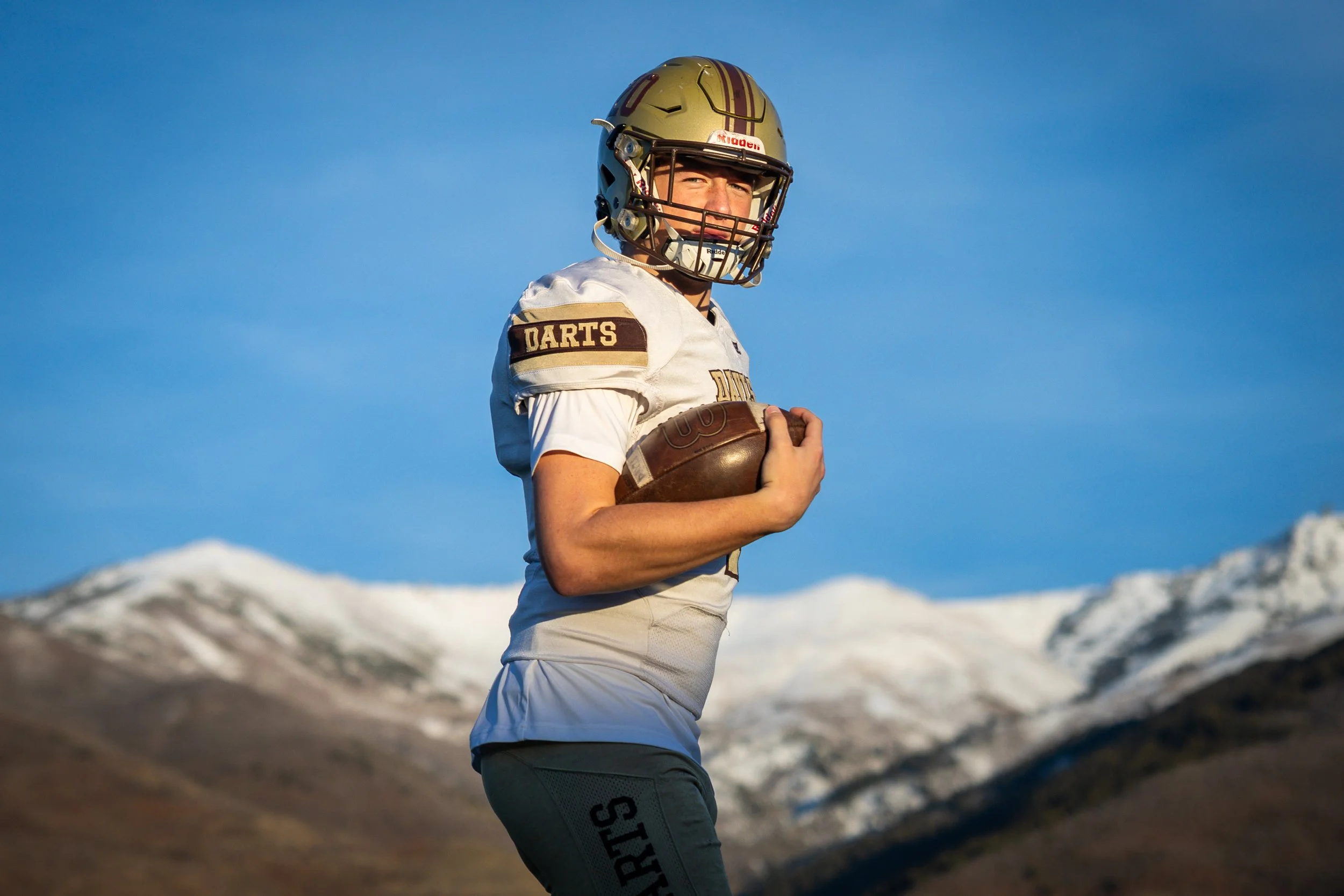  Davis’ Tradon Bessinger, the 2025 Deseret News Mr. Football recipient, poses at Davis High School  in Kaysville  on Thursday, Dec. 11, 2025. 