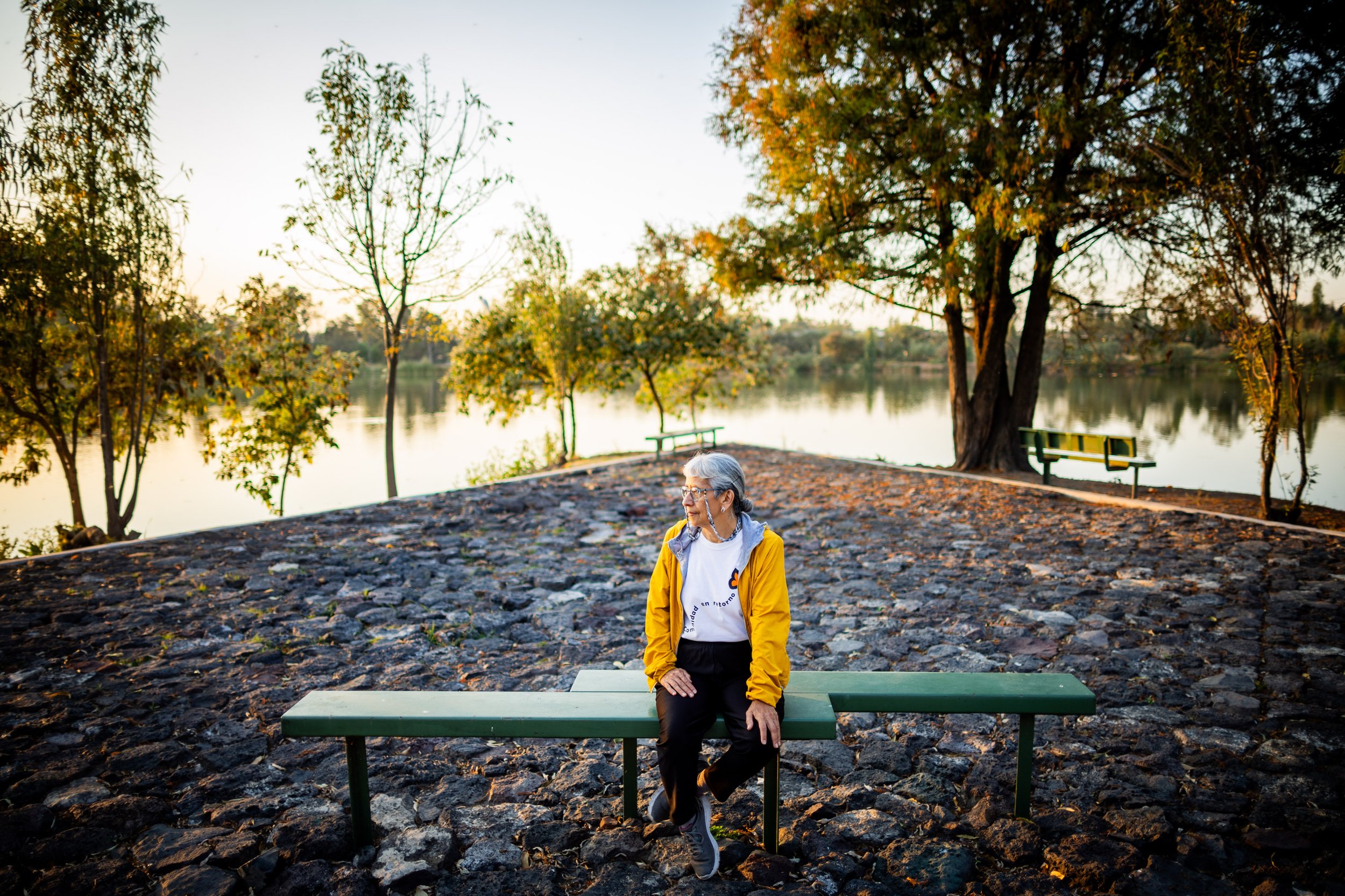  Founder and director of Comunidad en Retorno Dolores Unzueta Reyes poses at Parque Ecológico de Xochimilco  in Mexico City on Friday, Feb. 7, 2025. Comunidad en Retorno is a nonprofit group made up of migrants who have returned or been deported that