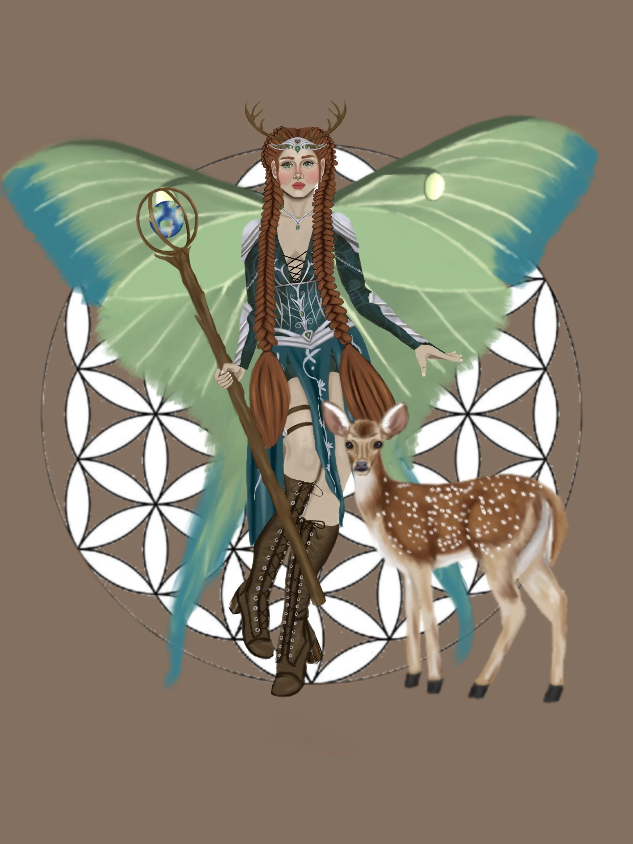 Ariel is a virtue angel. She is an angel of the Earth element and animals. She can help connect with nature and animals.