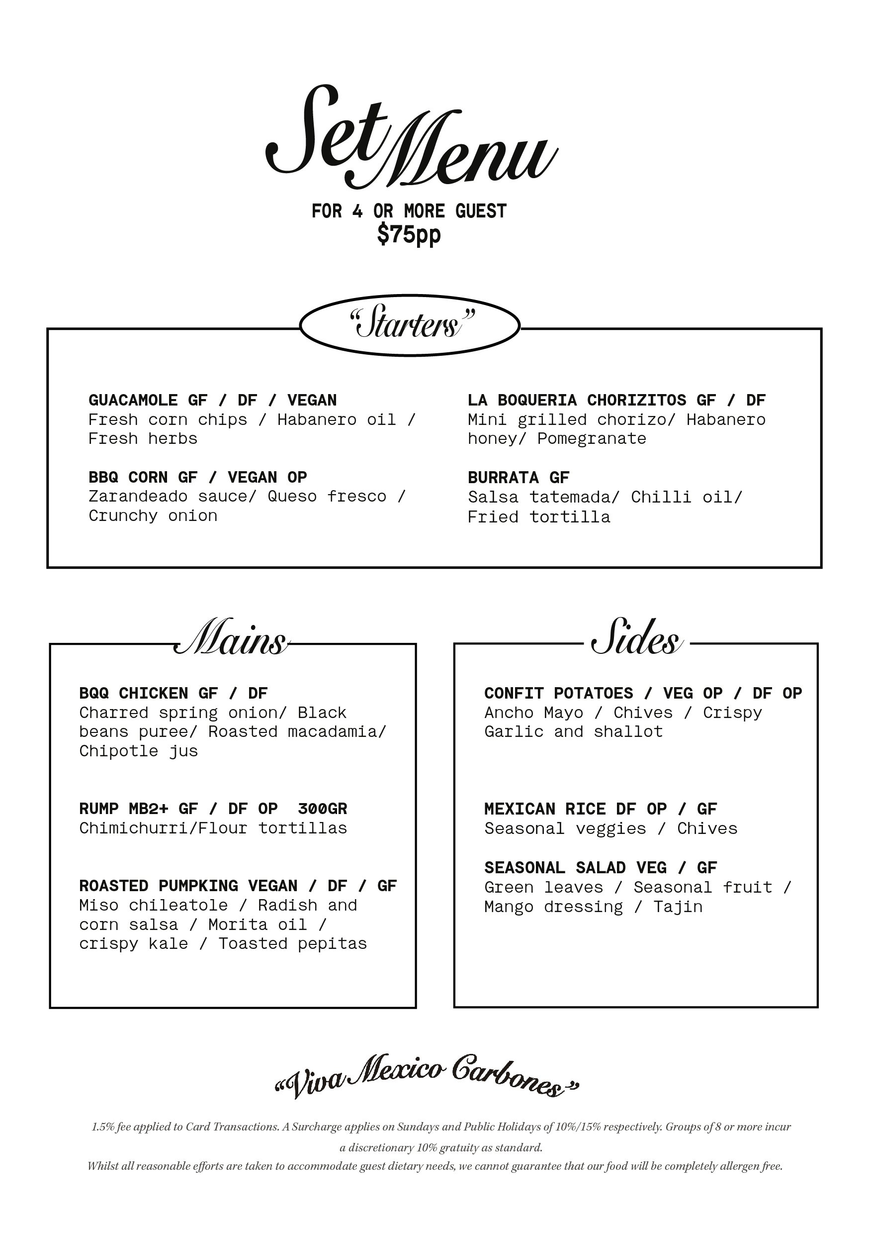 Set Menu Info