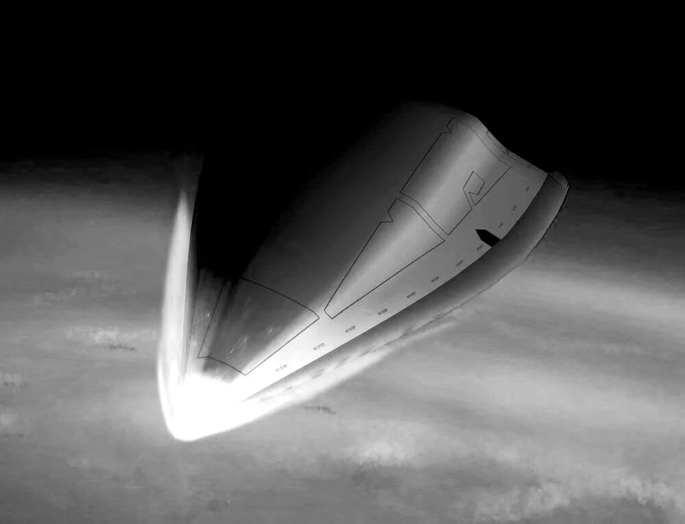 Spacecraft re-entering Earth's atmosphere