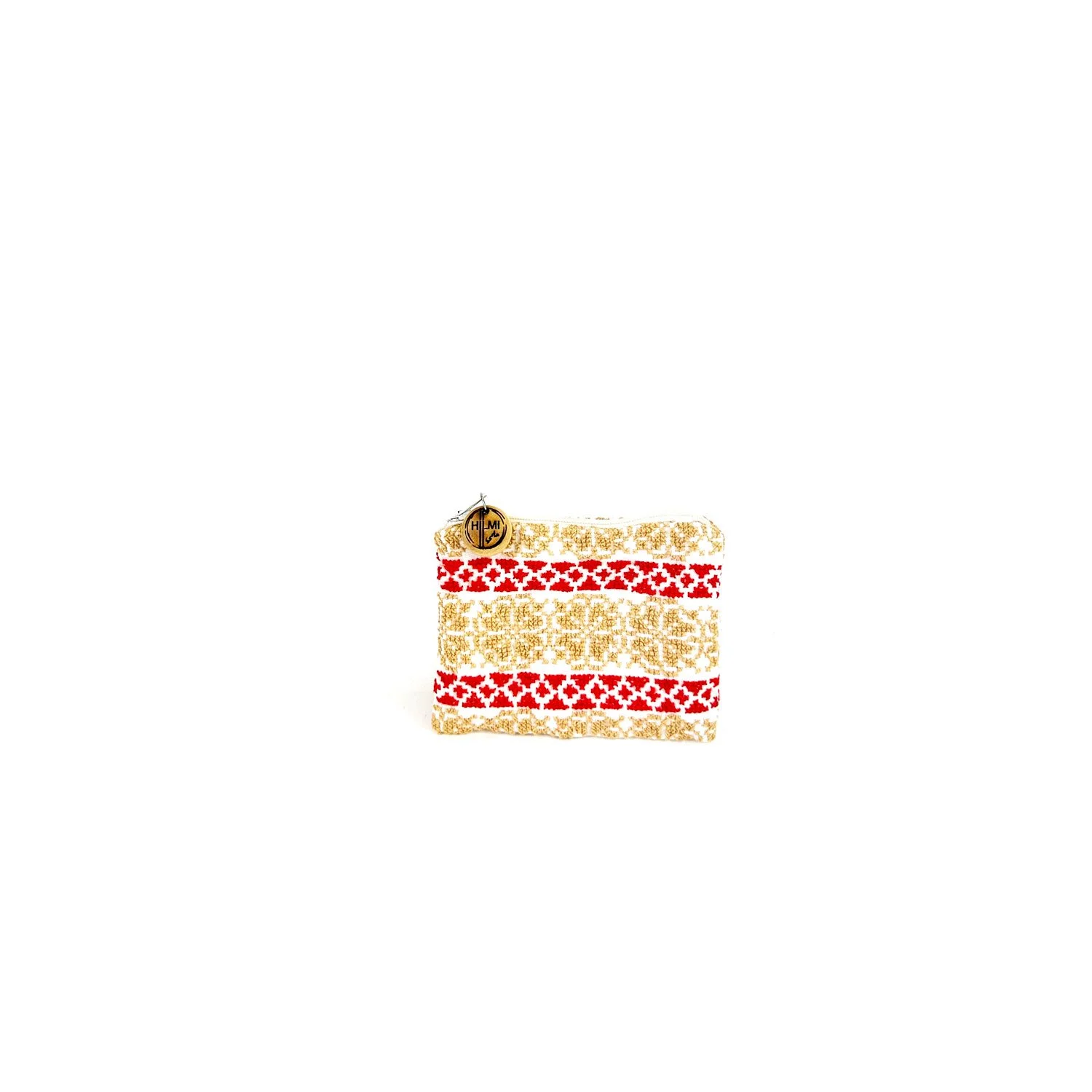 Damask Rose Coinpurse - Beige on White