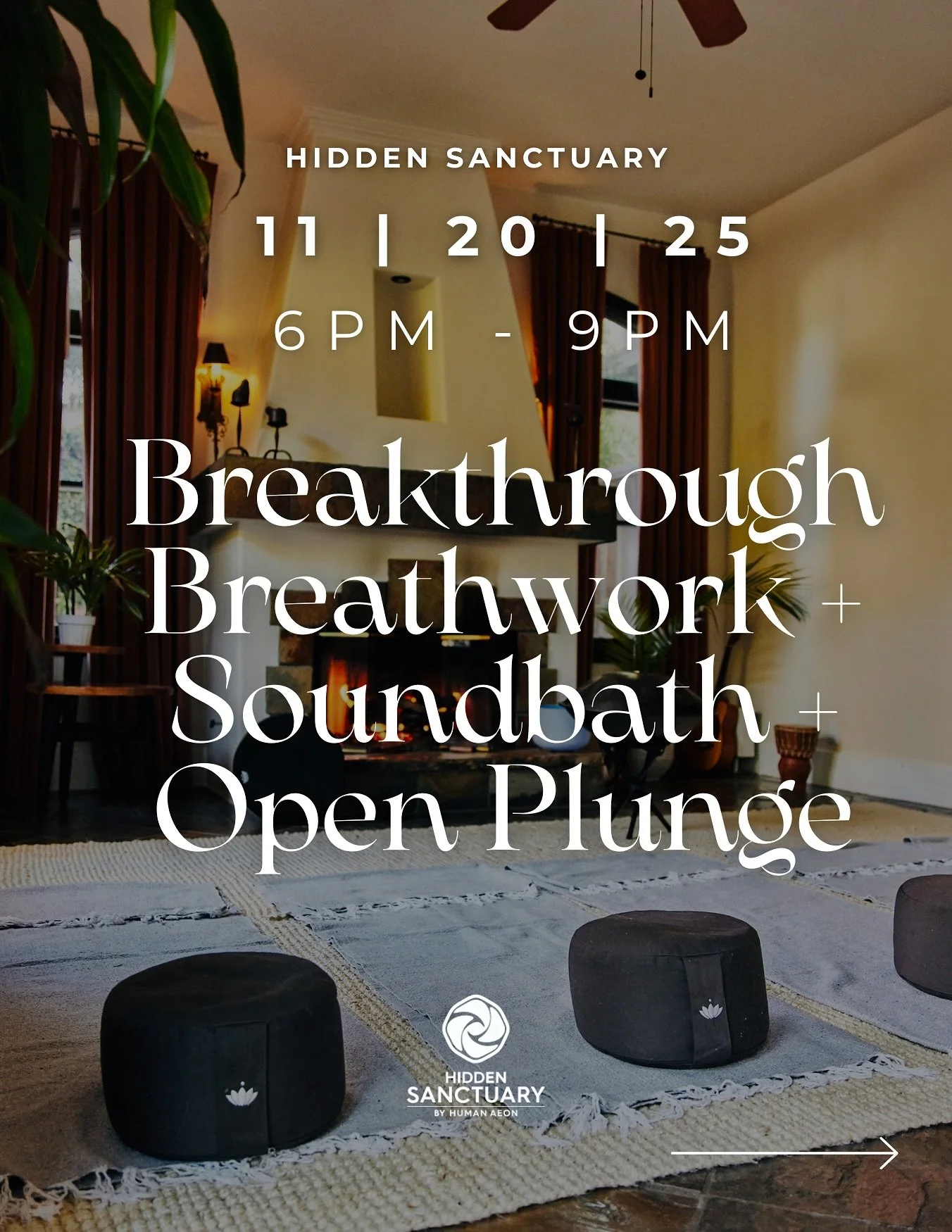 Sound that opens the heart, breath that clears the mind.  Experience it all with Sean + Zaire.
On Thursday, November 20, we’re opening the evening with a special Breakthrough Breathwork led by Sean, followed by a Soundbath guided by guest faci