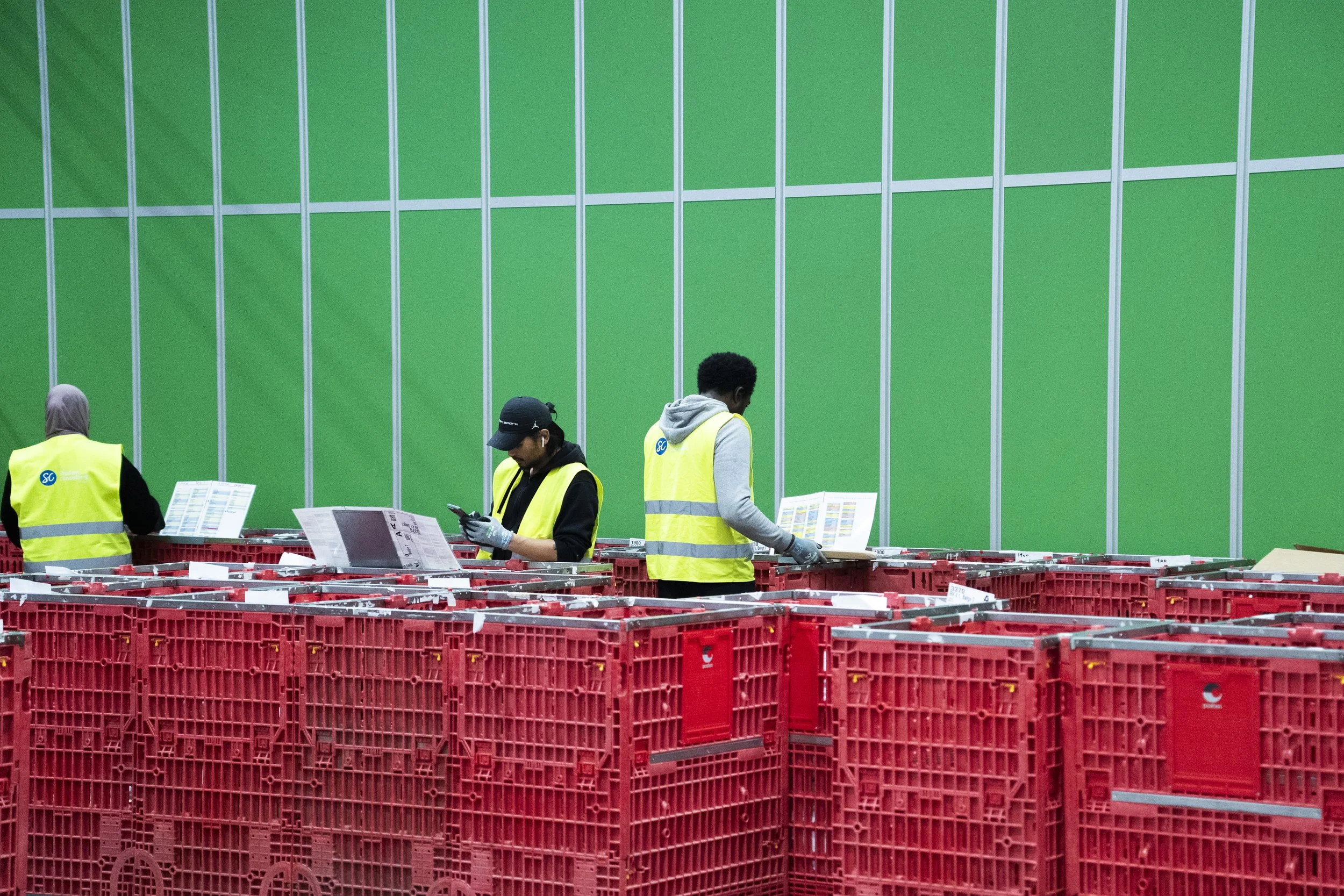 Postal workers during the Christmas rush