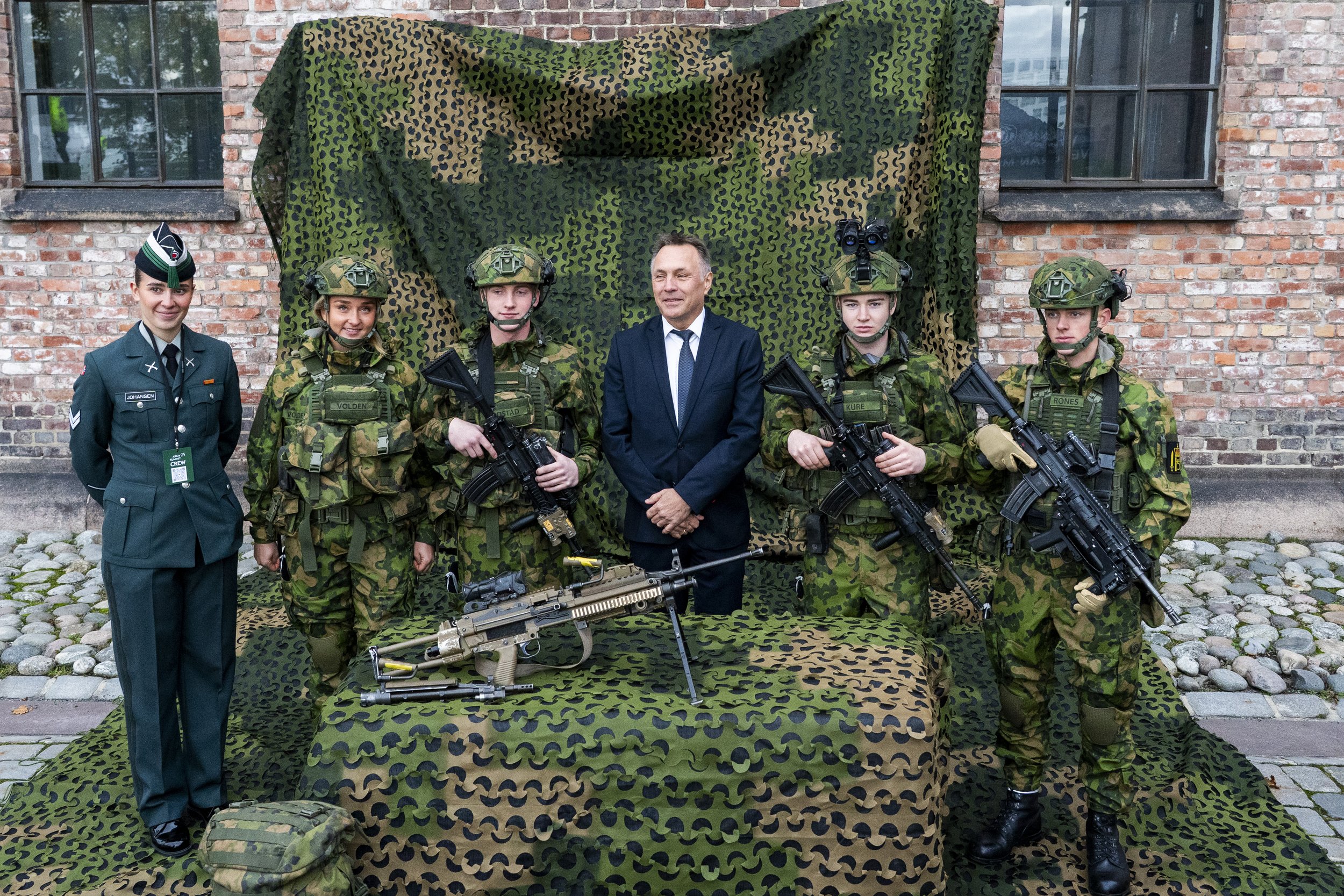 Defence minister Tore O. Sandvik during a military meeting centered around drone warfare