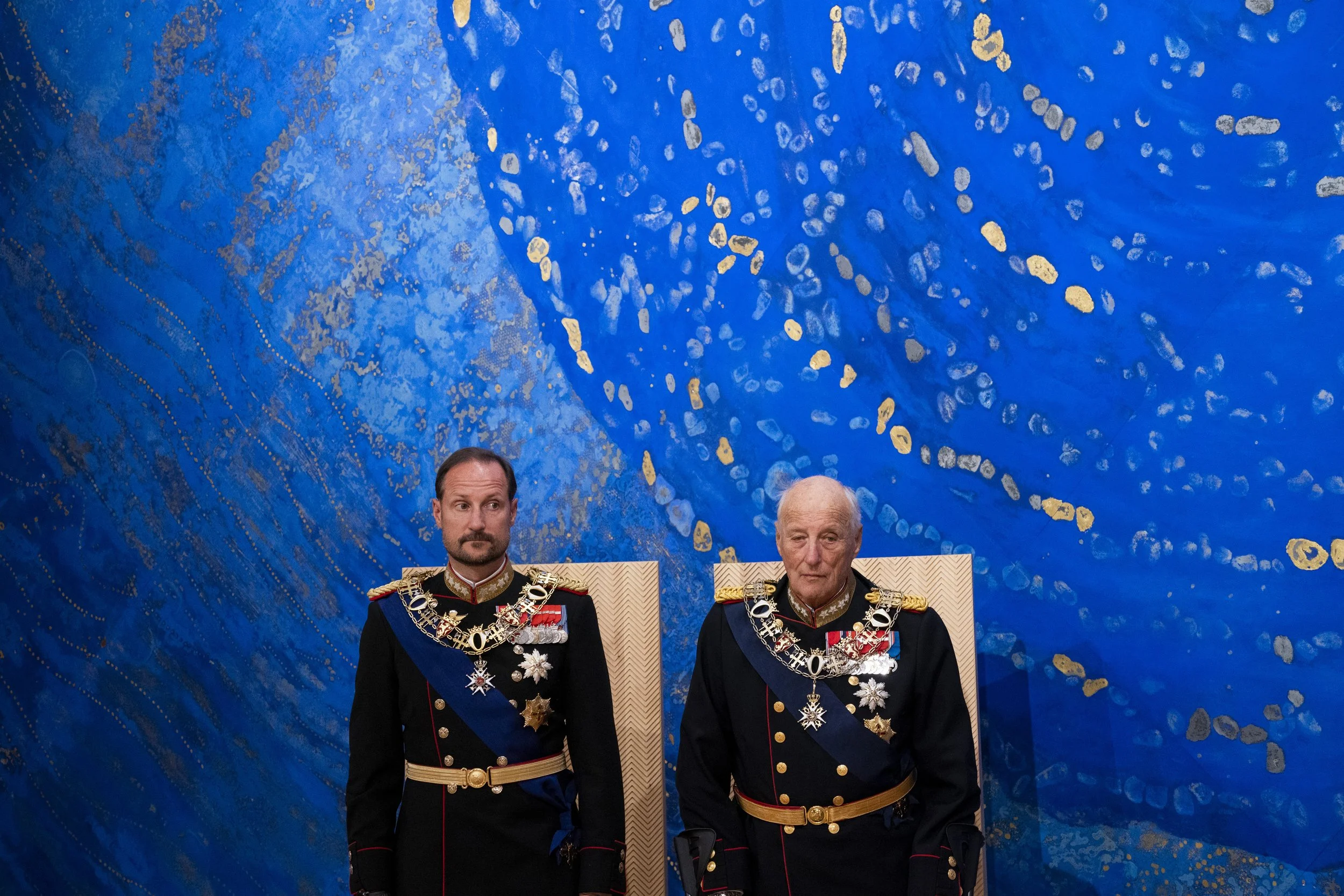 His royal highness crown prince Haakon and his royal highness King Harald V opens the Sami parliament in Karasjok, Norway.