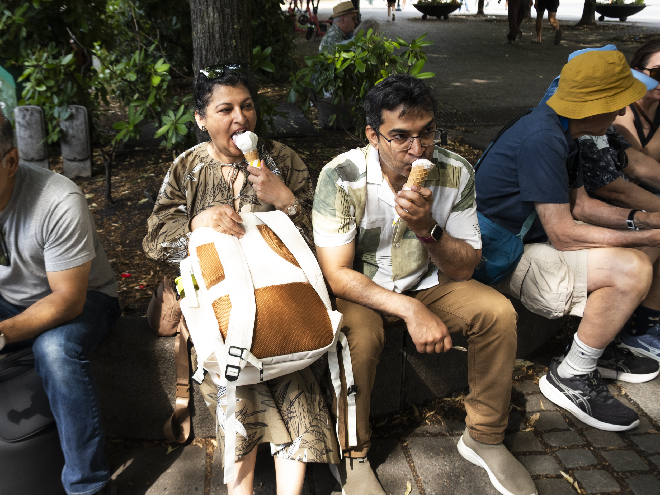 Tourists in Oslo on one of the hottest days of the year. 