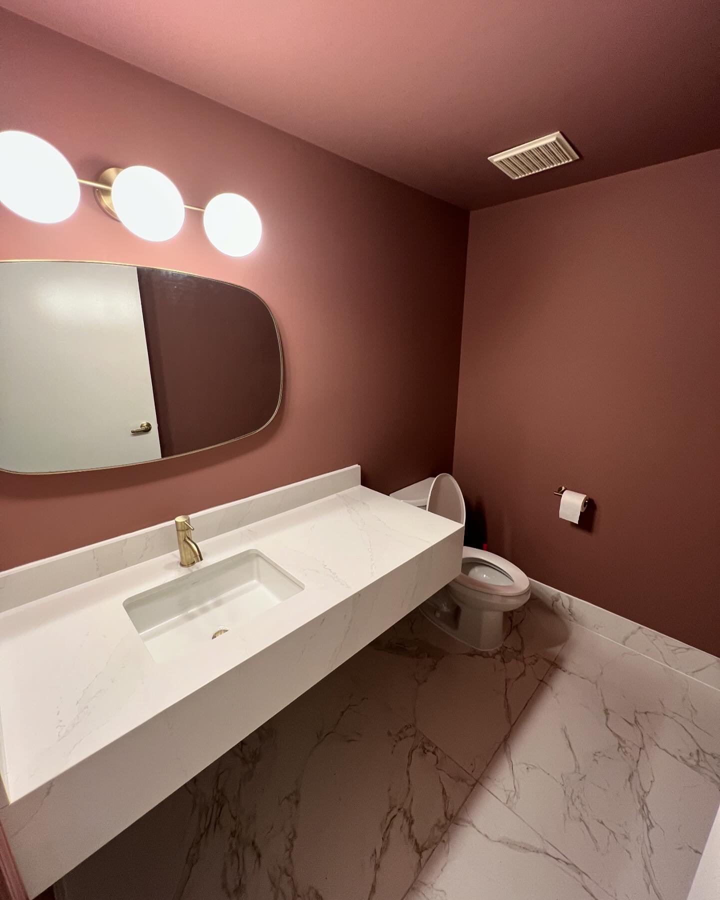 Throwback to a fun job for @arcstudiospace. We painted, and installed the fixtures :) Swipe for before.