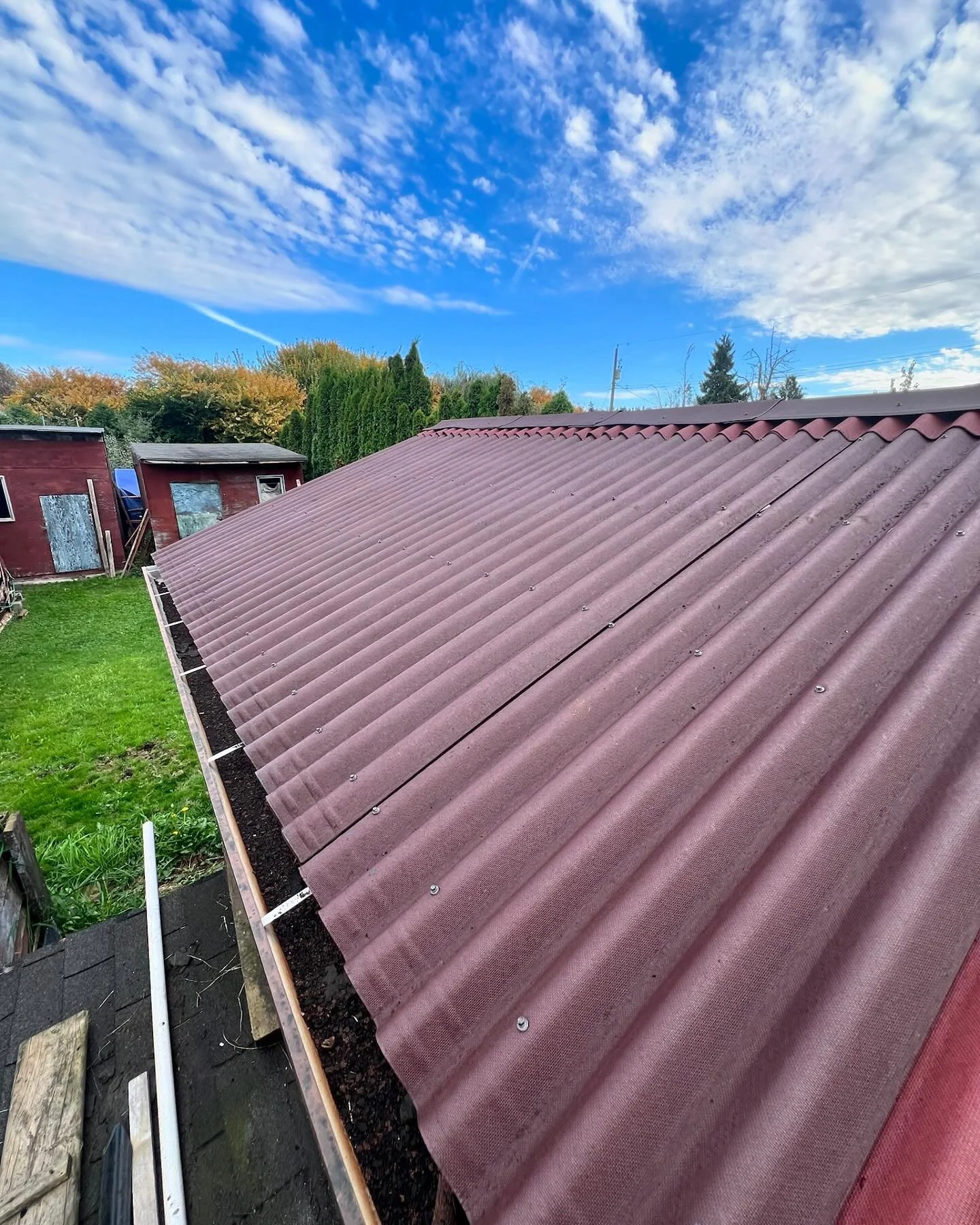 Leaking shed roof repaired 👍