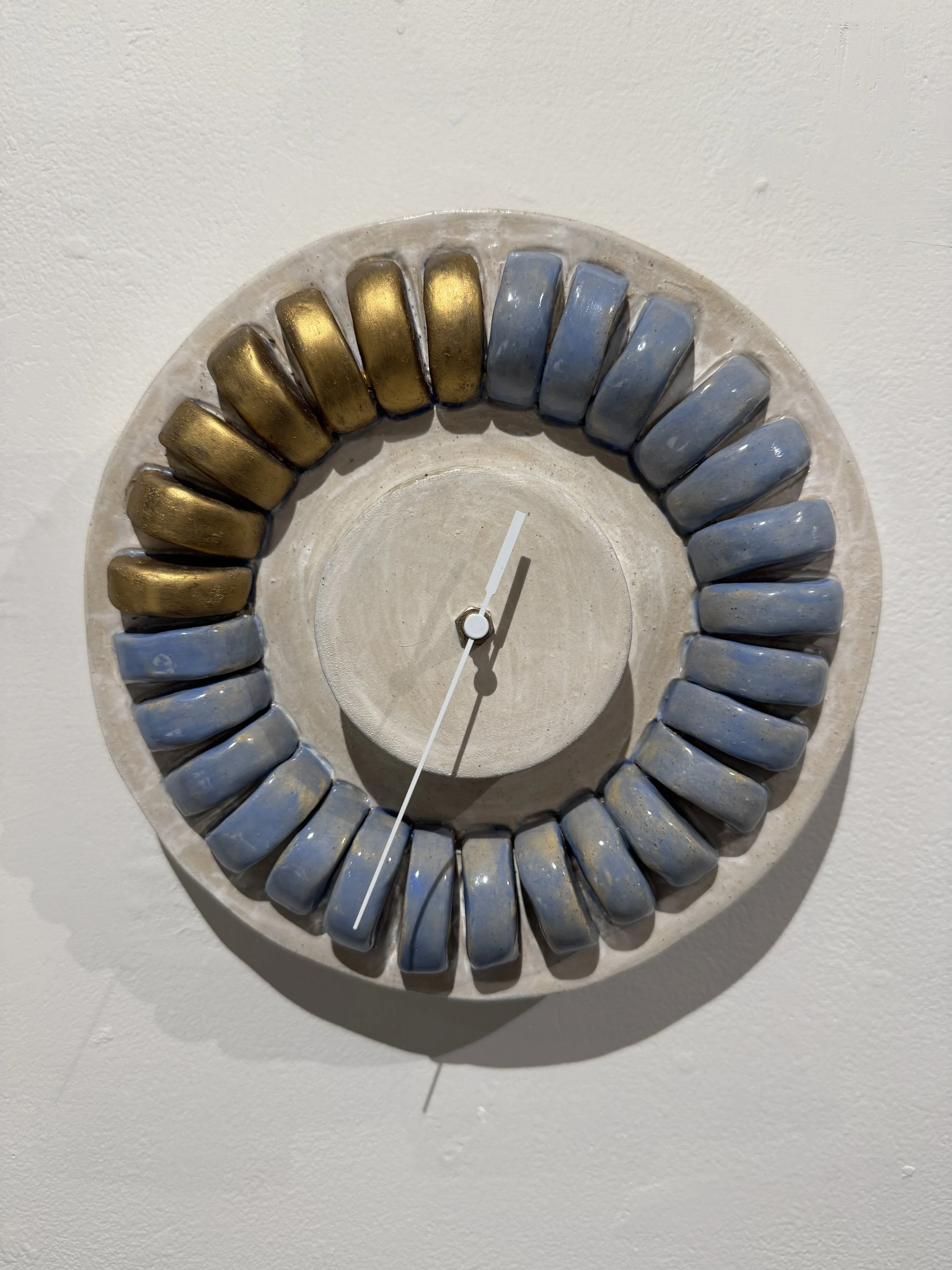 The Past is Now Detail | 2024 | Stoneware, reverse clock mechanism