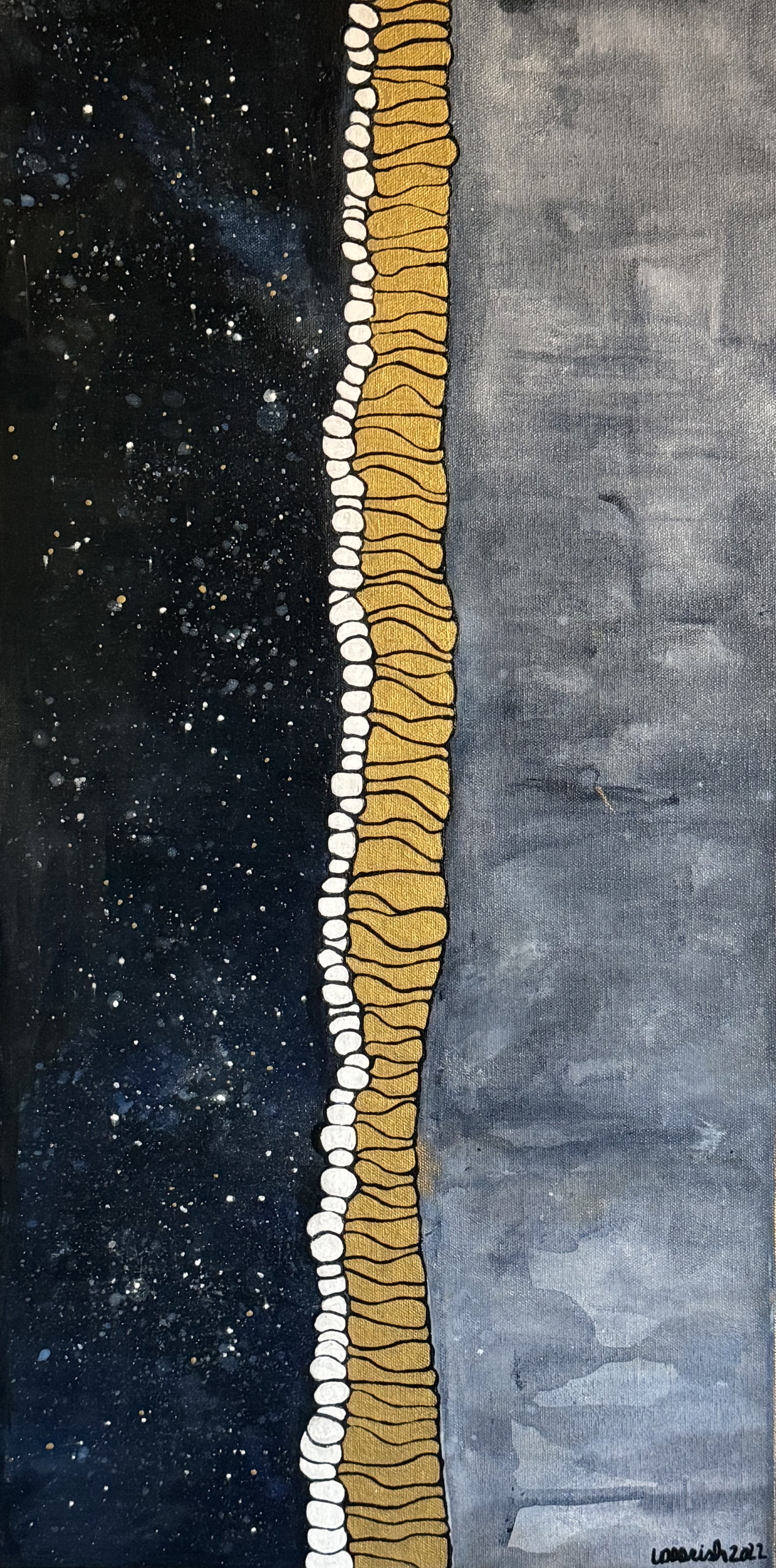 Membranes/Passages | Acrylic and Ink | 15" x 30" | $350