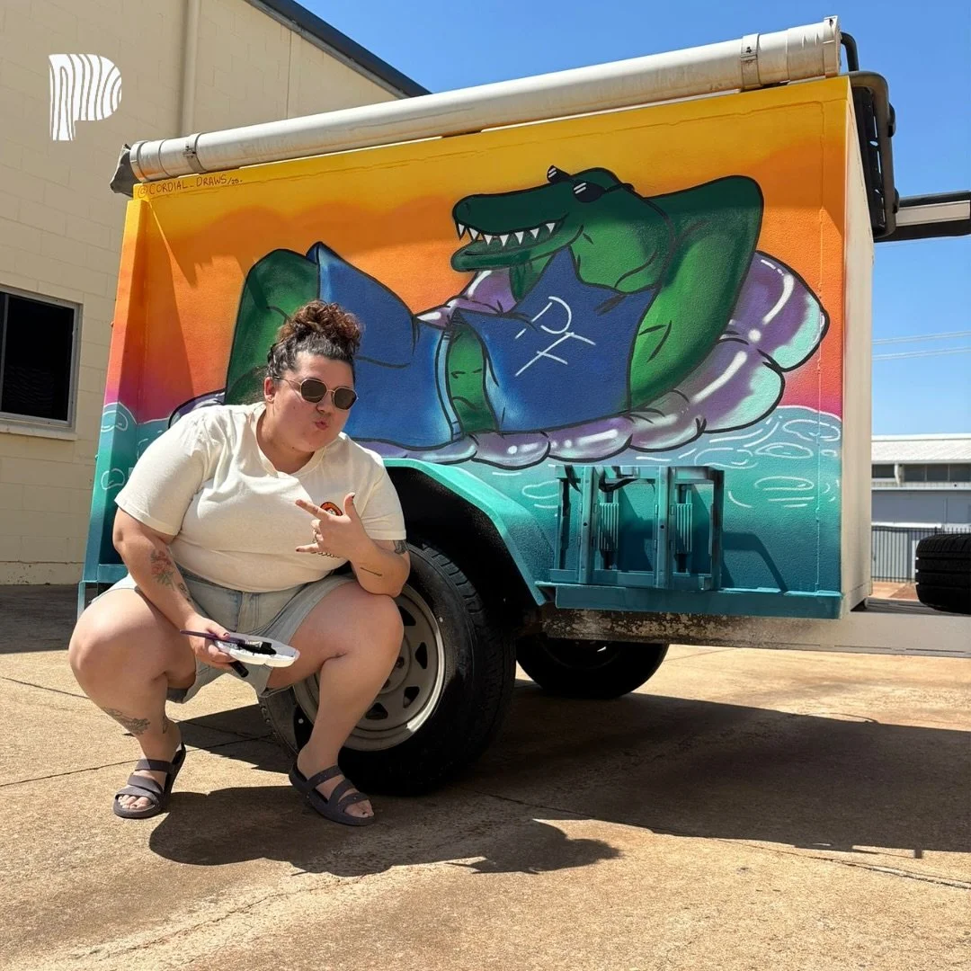 @cordial_draws has finished spray painting the youth trailer with her iconic croc artwork 💙 

For now, the best place to catch us is bringing back Malak Markets on Saturdays, but truly the possibilities are endless for our youth trailer 🚛

Thank yo