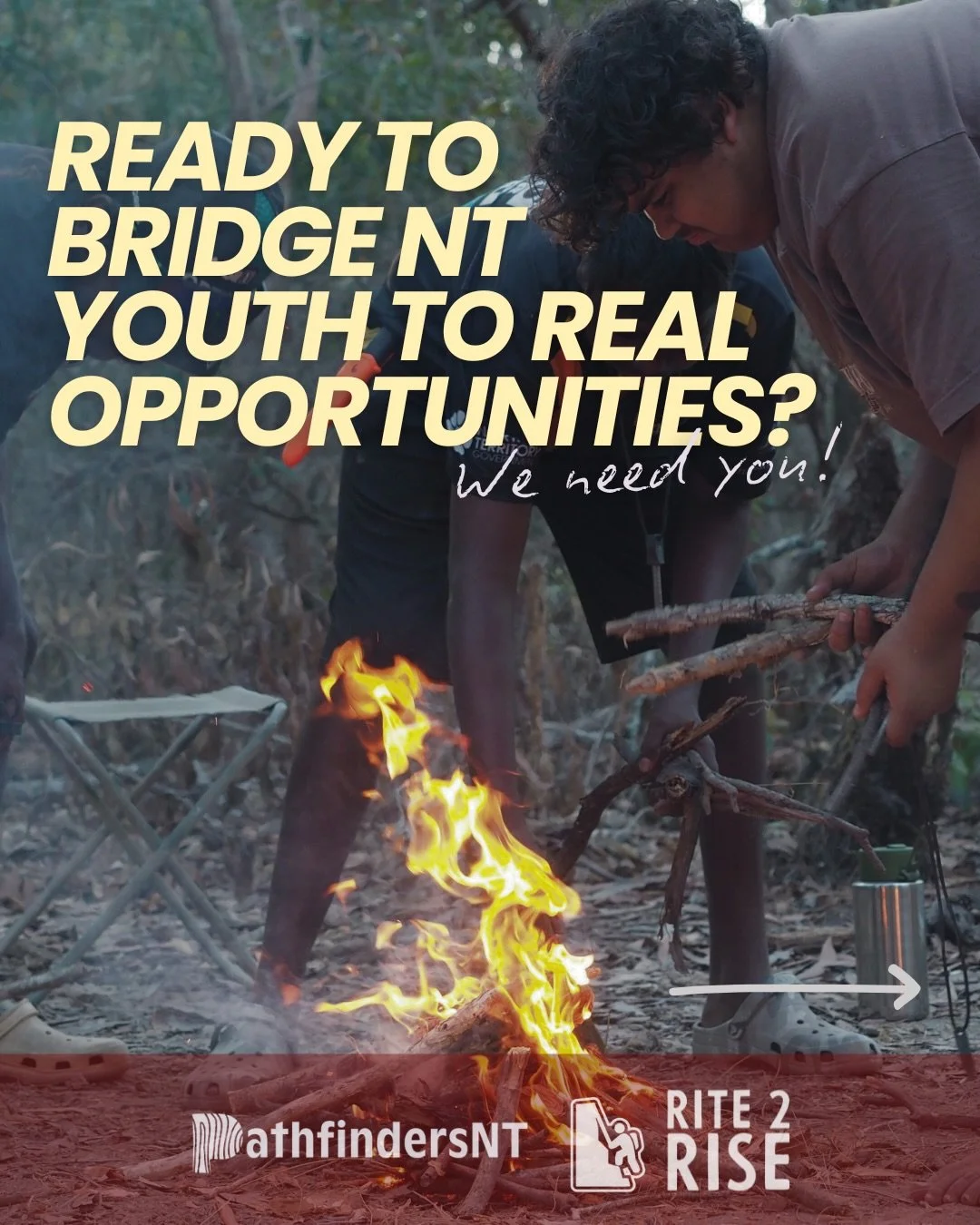 🌟 Calling NT Locals: Shape the Future of Youth Opportunities! 🌟

Pathfinders NT needs&nbsp;Volunteer Regional Specialists&nbsp;for the Rite 2 Rise platform &ndash; a game-changer for young people across the Northern Territory 🧶

What you&rsquo;ll 