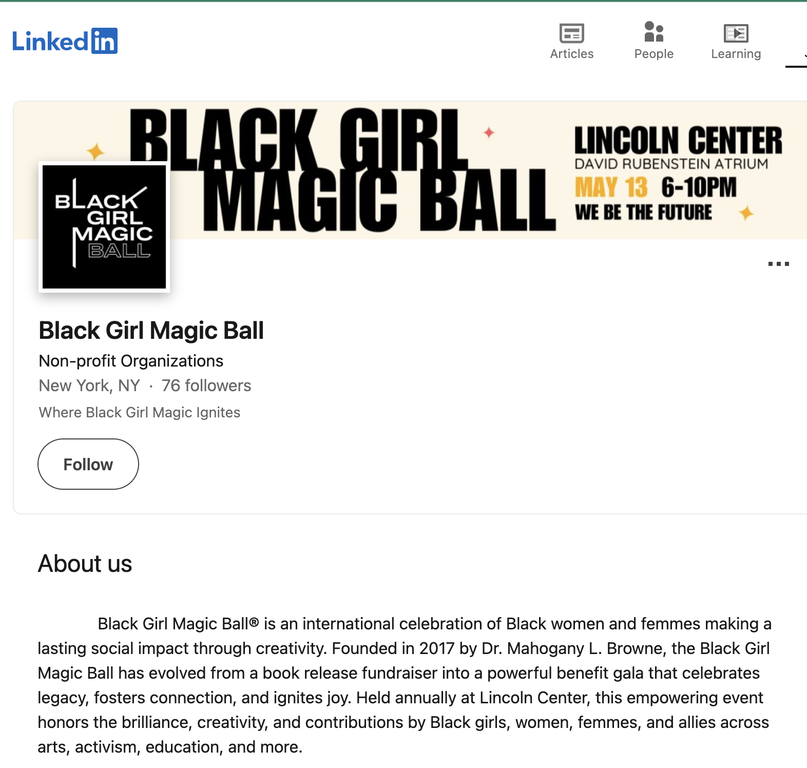 Black Girl Magic Ball LinkedIn Snapshot