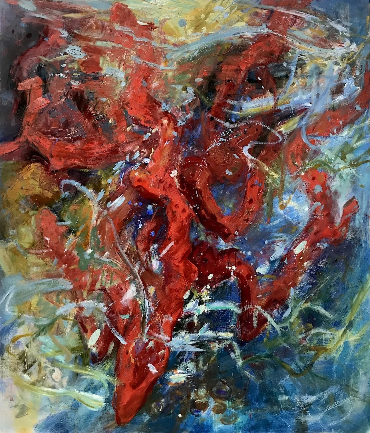 Tropical Flame, 54x46 inches, oil on canvas, 2021