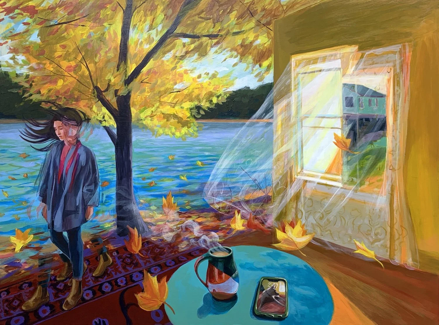 Slipping Away, Acrylic on Panel, 30x40 inches, 2023