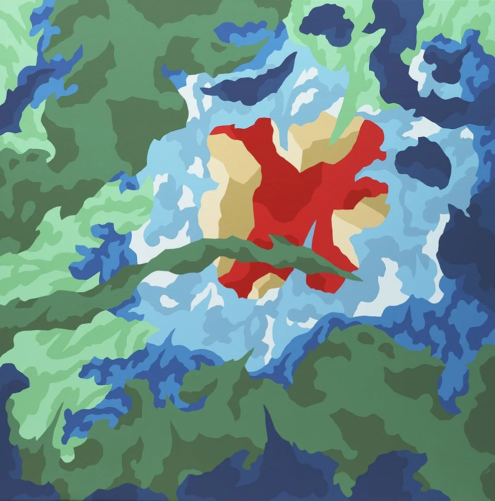 The Light from the World Will Permeate Your Soul, acrylic on canvas, 36 x 36 inches, 2025