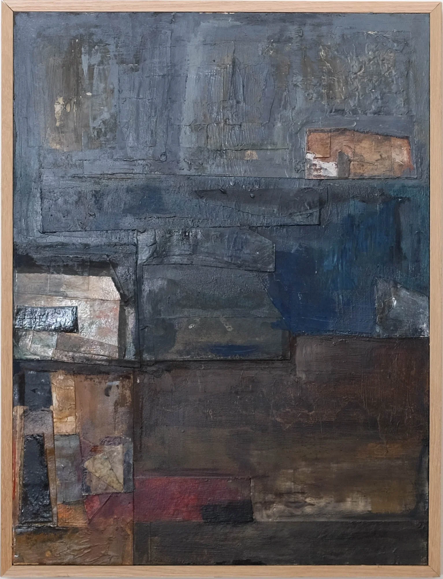 Cityscape at Night, oil and mixed media on birch panel, 24 × 18 inches, 2026