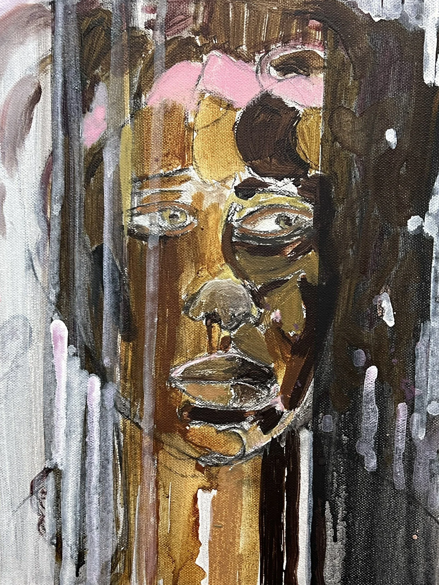 Girl with a Pink Ribbon, acrylic, 14x11 inches, 2026