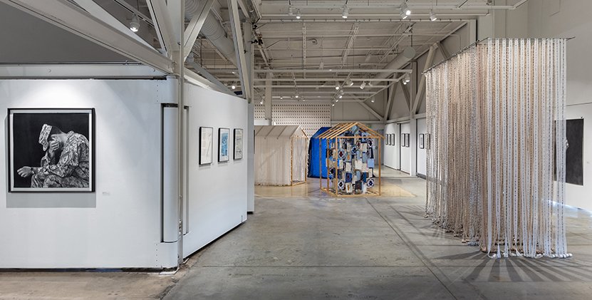 Installation view, Linda Bond Errors and Omissions, 20 year retrospective, Drexel University, Philadelphia, 2021-22