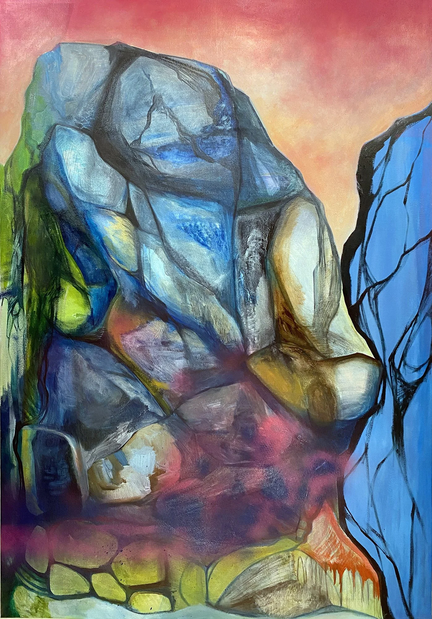 Kathline Carr, Nestle, oil on canvas over wood panel, 60x41 inches, 2026