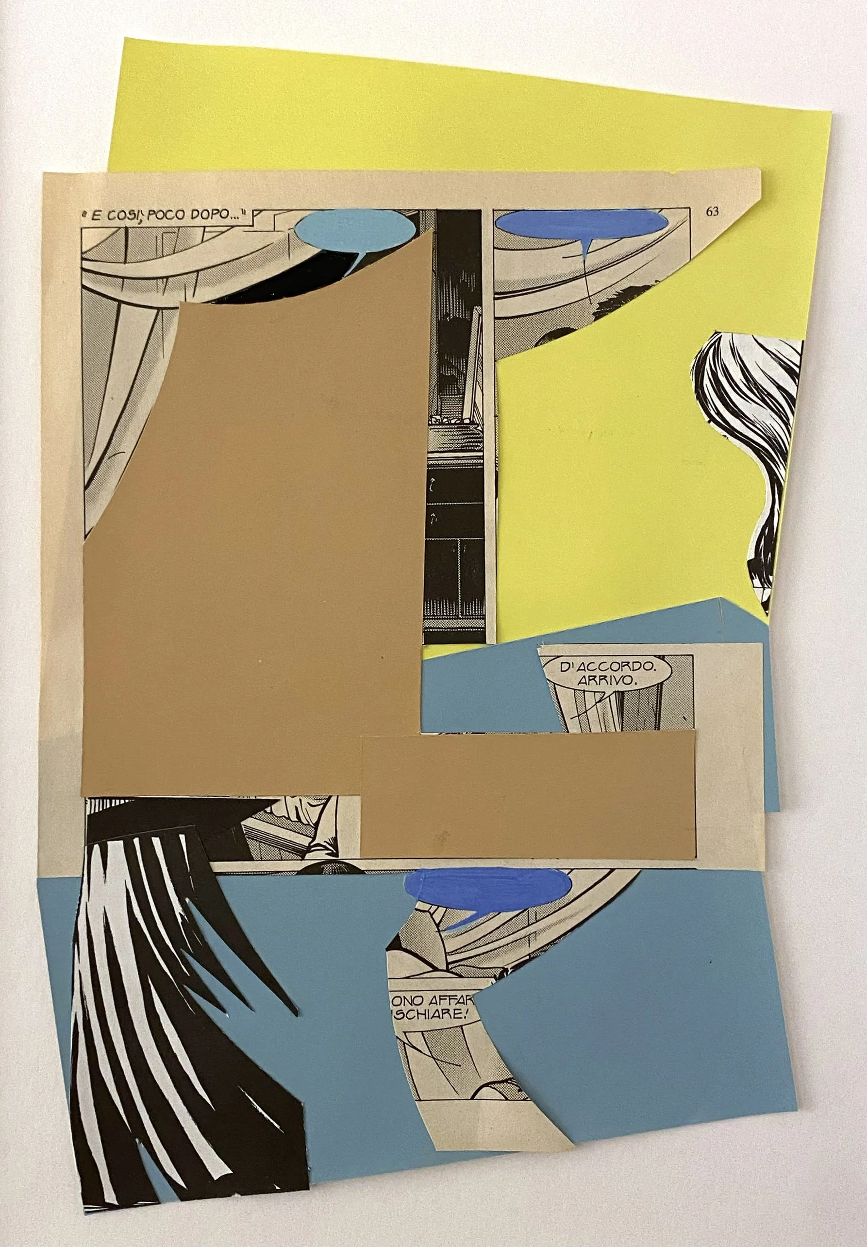 Jennifer Moses, Arrivo, 16x12 inches, collage. $850. framed