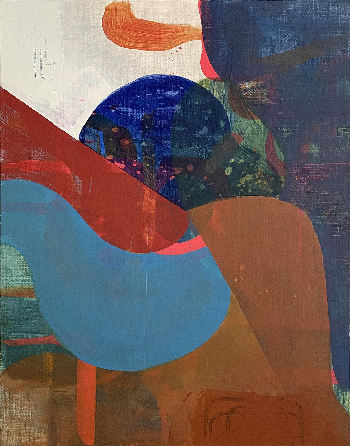 Carriage 7, acrylic on board, 14x11 inches, 2024