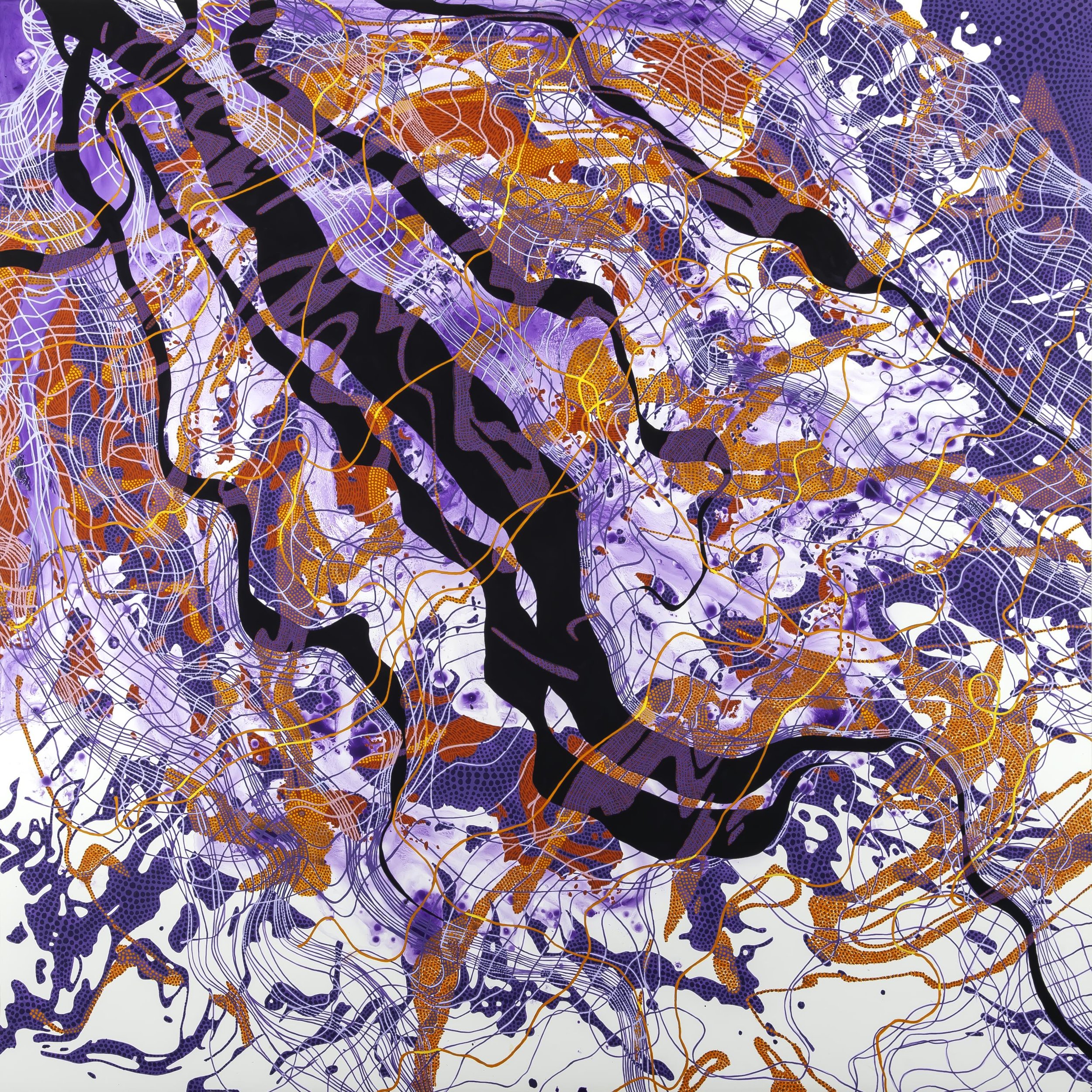 Lynda Schlosberg, "Wandering," 2024. Acrylic on panel, 30x30 in.