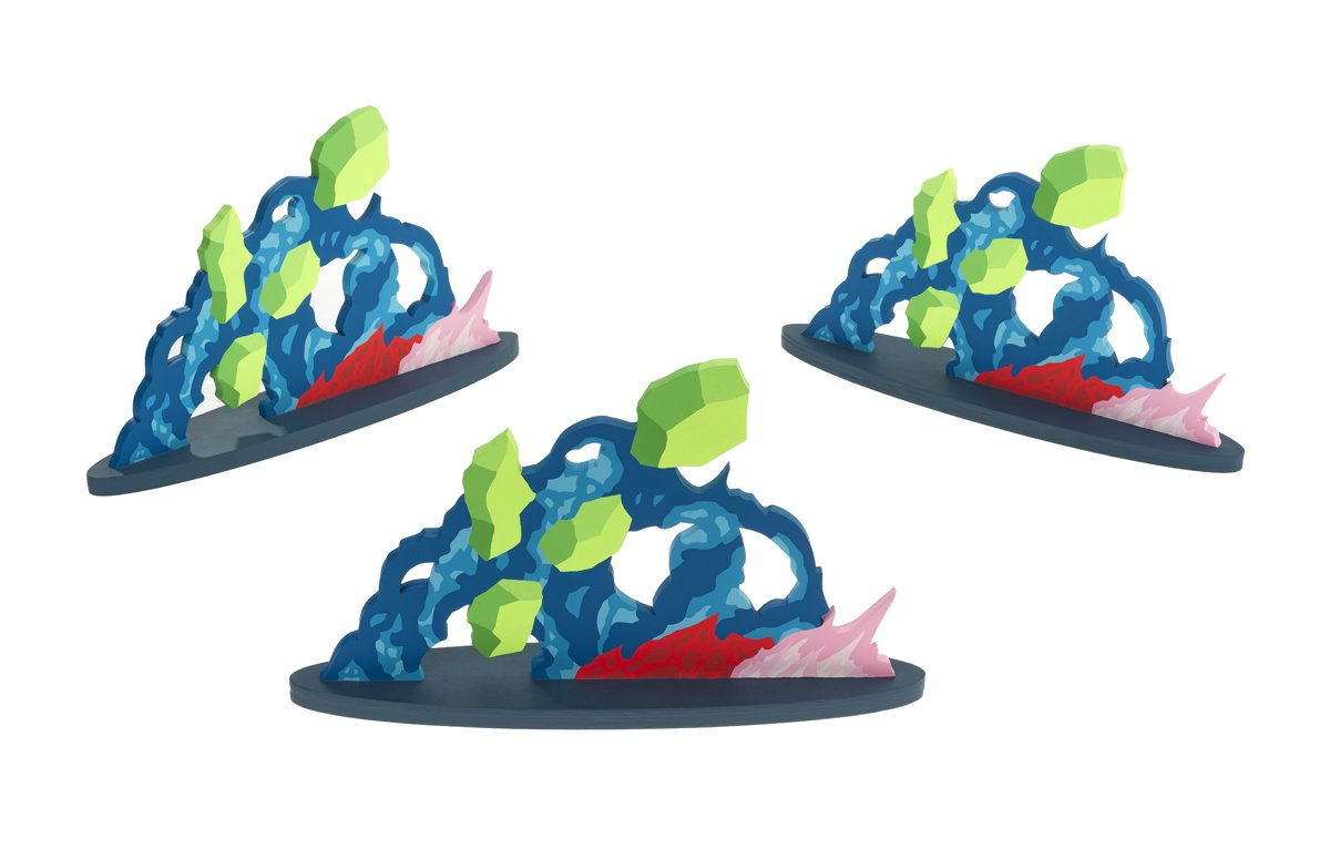 Stepping Into Tomorrow, acrylic on laser-cut wood, 15.5 x 9.5 x 3 inches, edition of 3, 2023