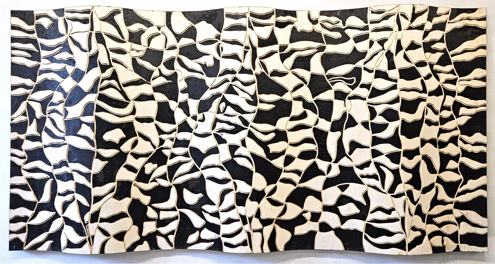 Transformation, cut, carved, painted wood