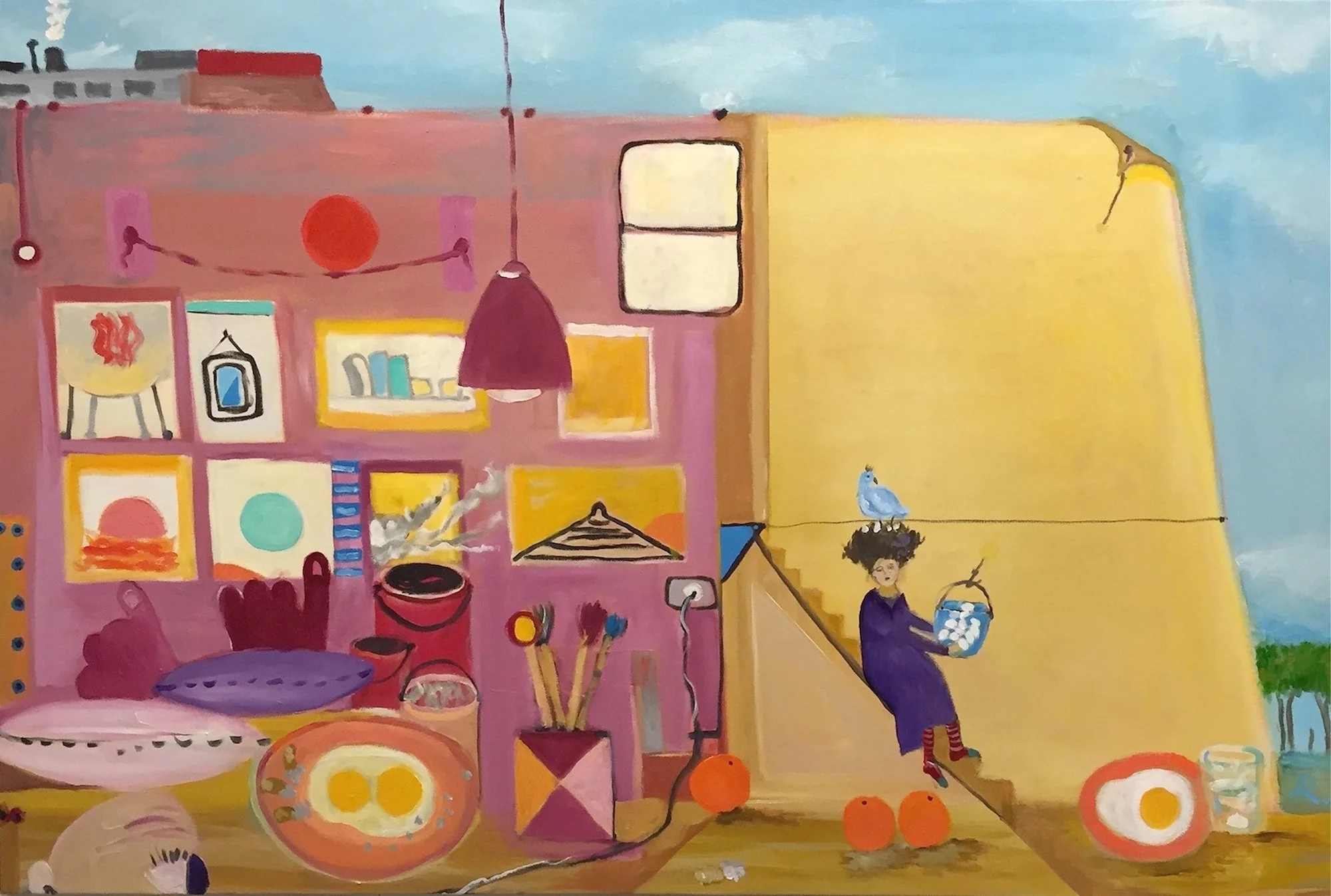 Alexandra Rozenman, Breaking Up with Philip Guston, 40x60 inches, oil on canvas, 2016